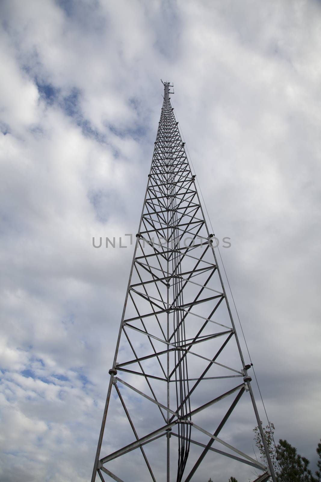 Satellite tower with diminishing perspective