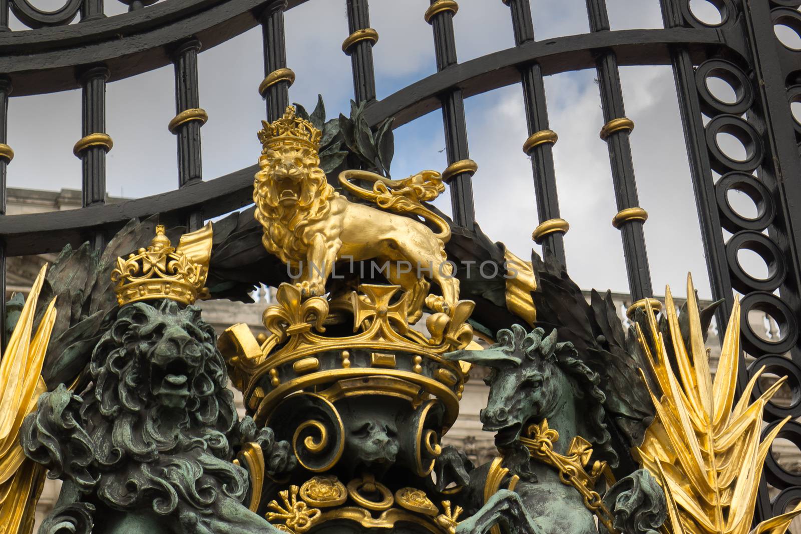 Very close up to the Buckingham Palace Gates by chrisukphoto