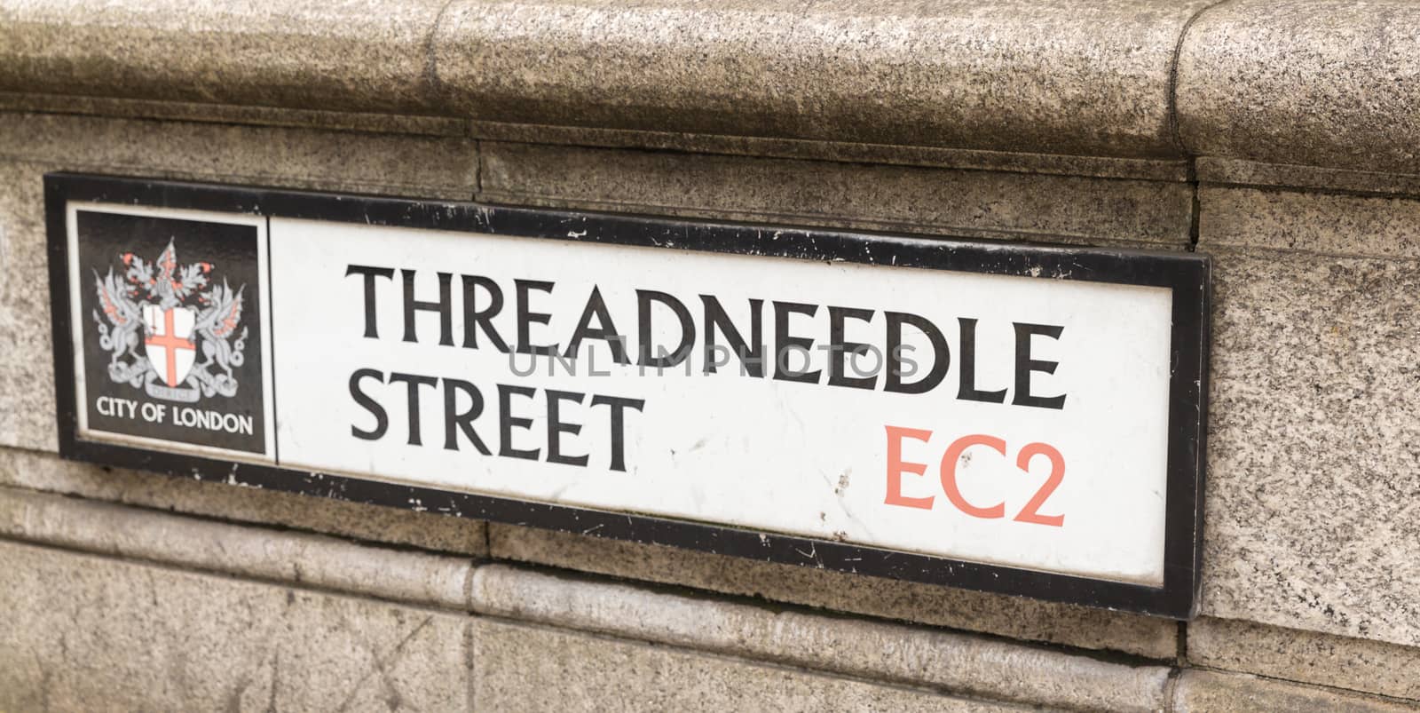 Threadneedle Street street sign in the City of London by chrisukphoto