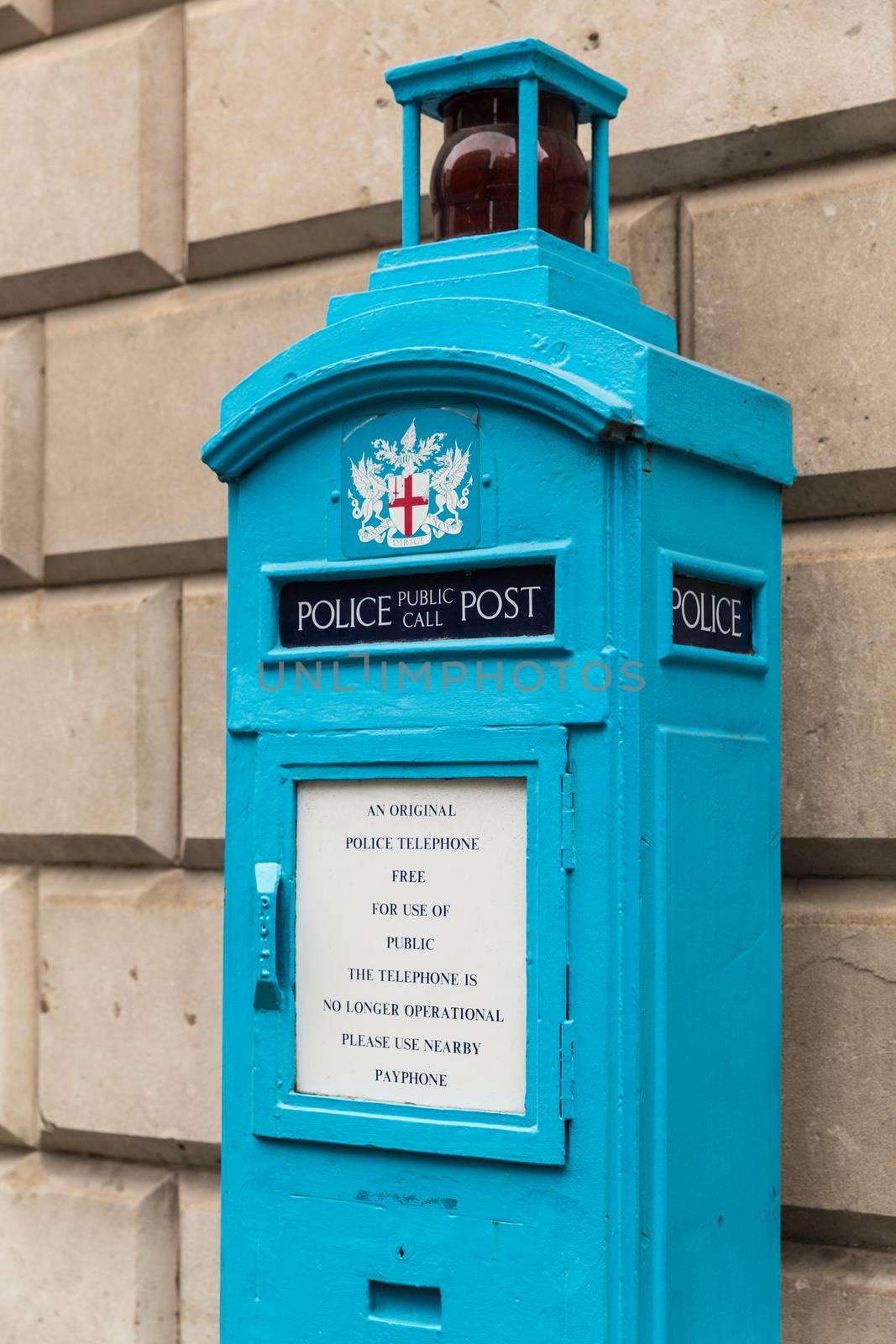 Old Police Public Call Post in the City of London by chrisukphoto
