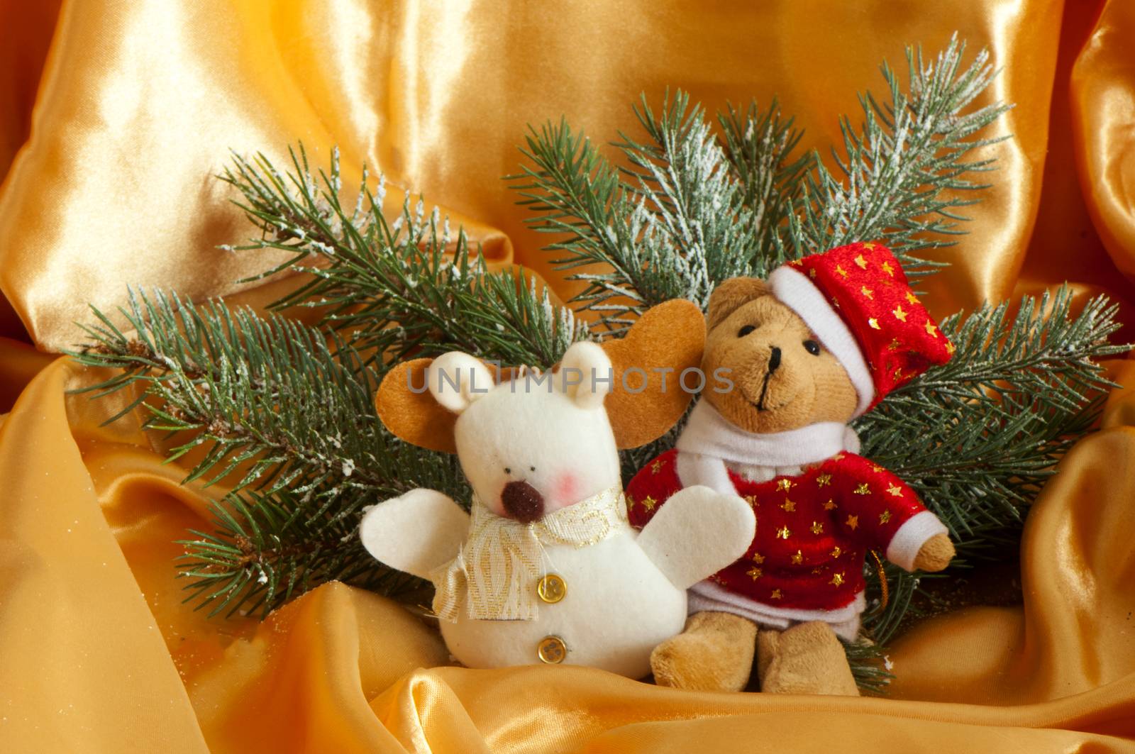 a Christmas puppets on the white background