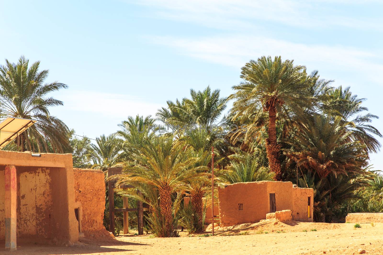 Beautiful Moroccan Mountain landscape in desert with oasis