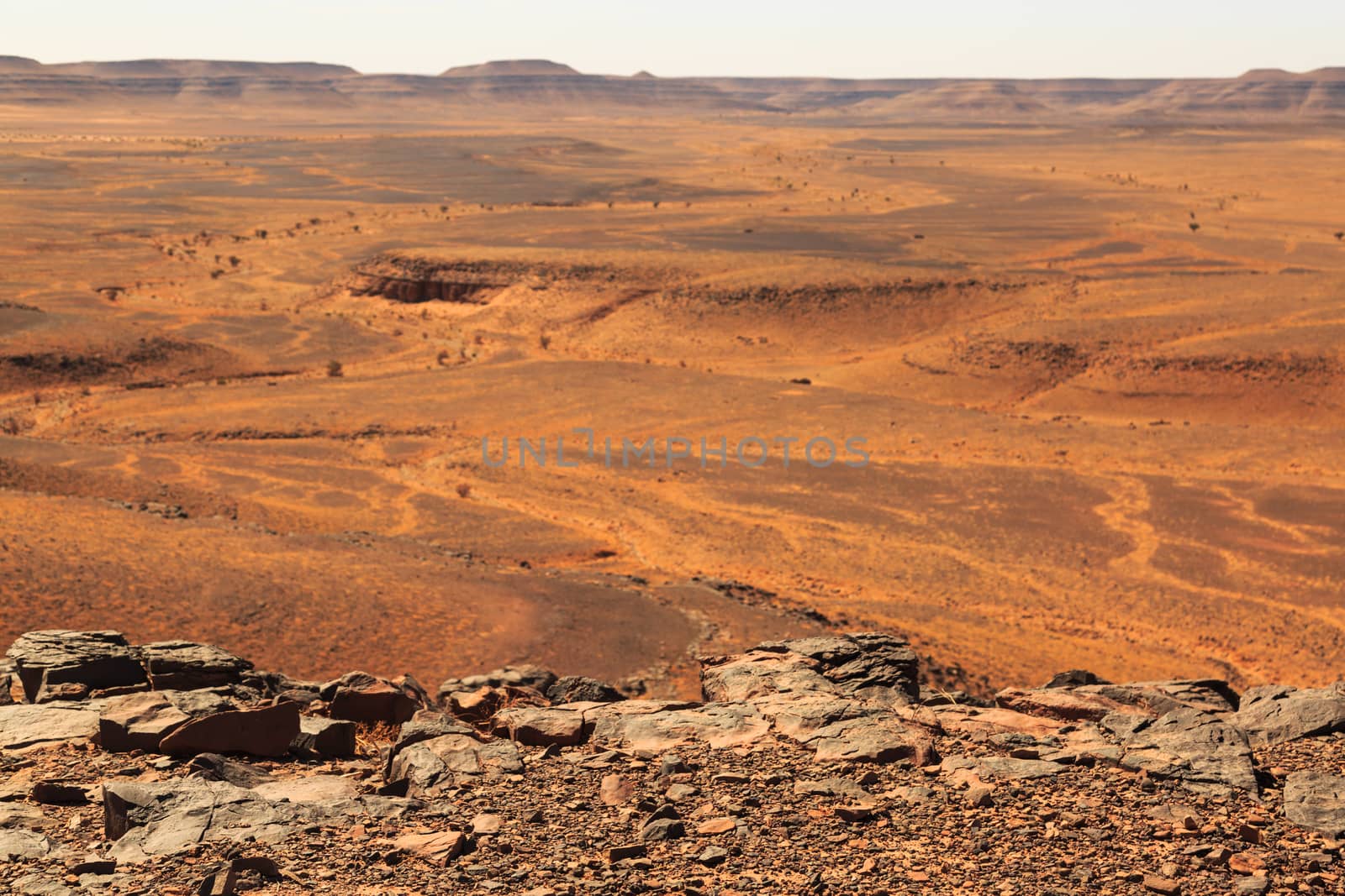 Beautiful Moroccan Mountain landscape in desert with blue sky