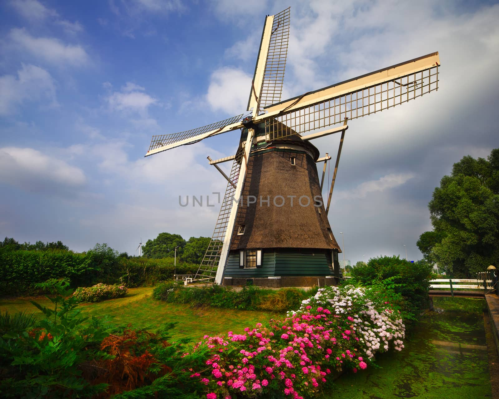 A windmill in the outskirts of the Amsterdam in Holland.