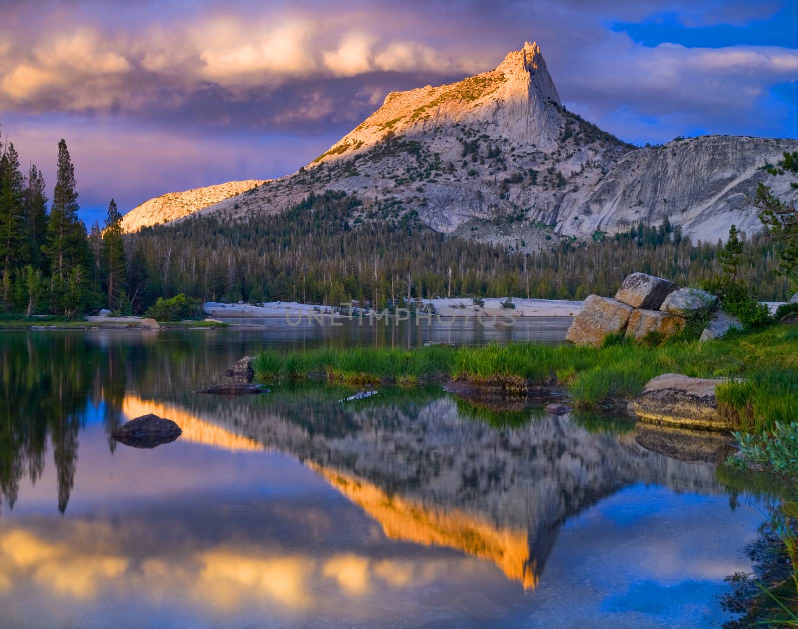 Cathedral Peak is a popular peak in the Toulumne meadows area in Yosemite National Park.