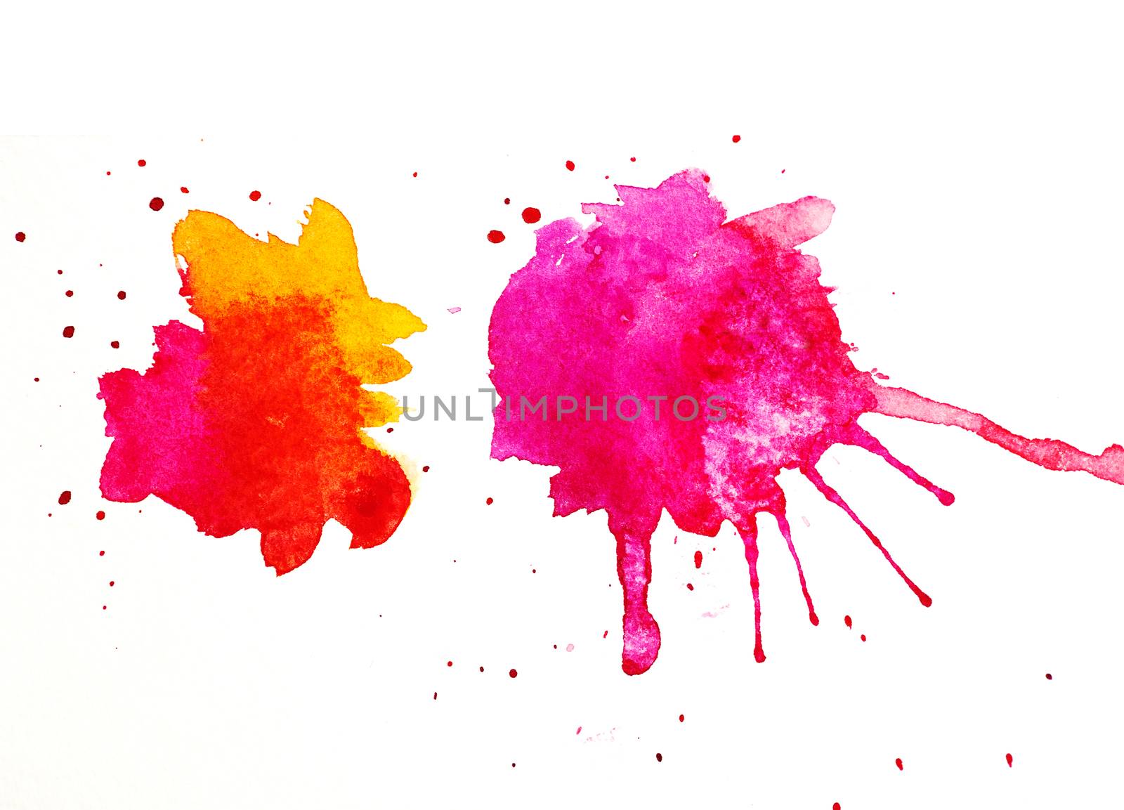abstract colorful blobs on white paper for design