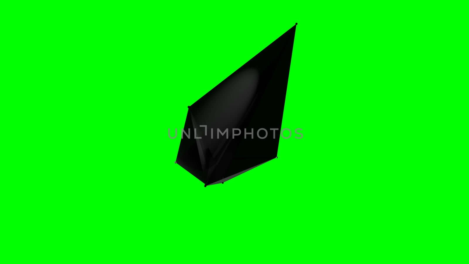 Abstract Black Fractal Geometric, Polygonal or Lowpoly Style Black Sphere made From a Triangular.