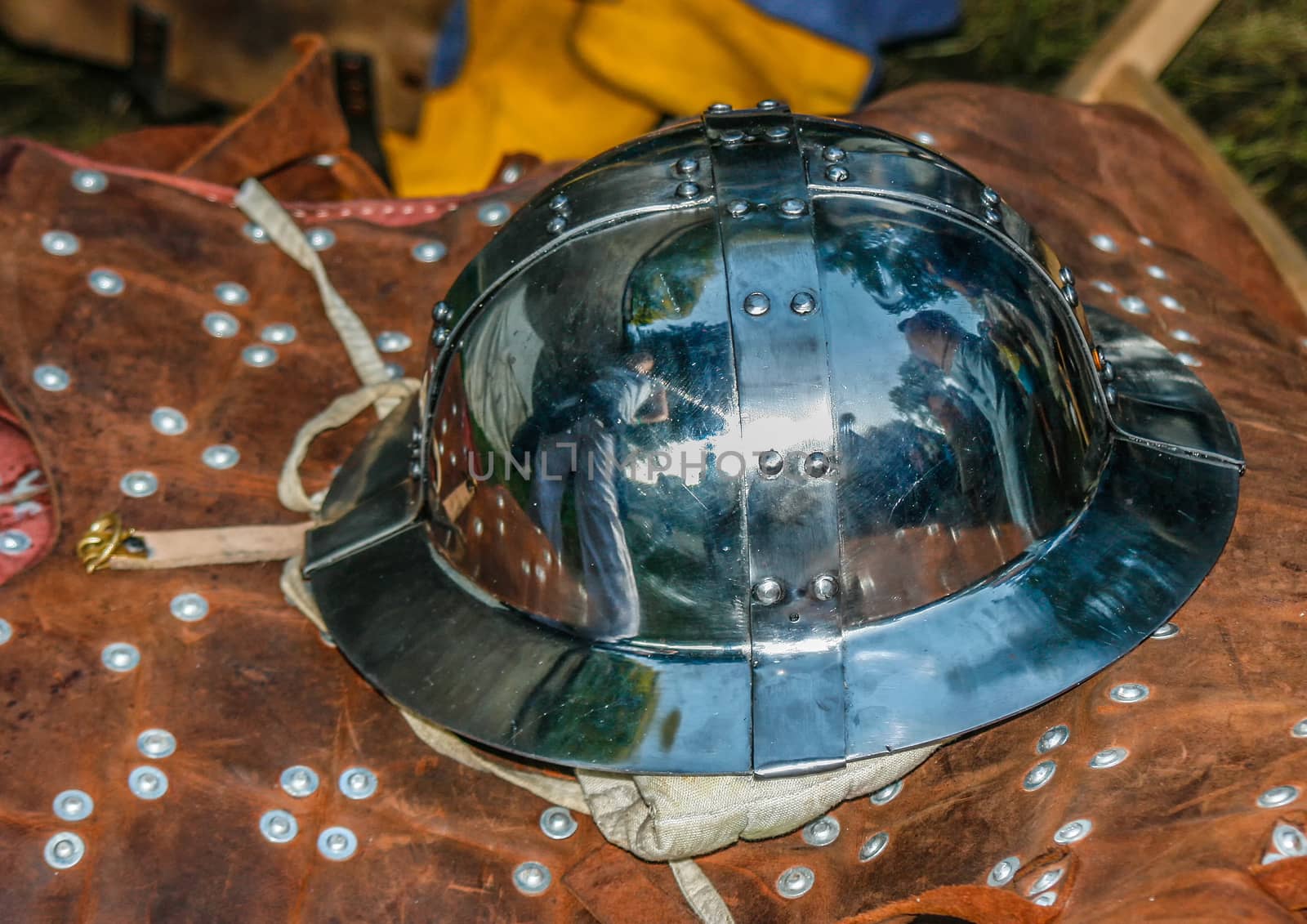 An ancient knights helmet