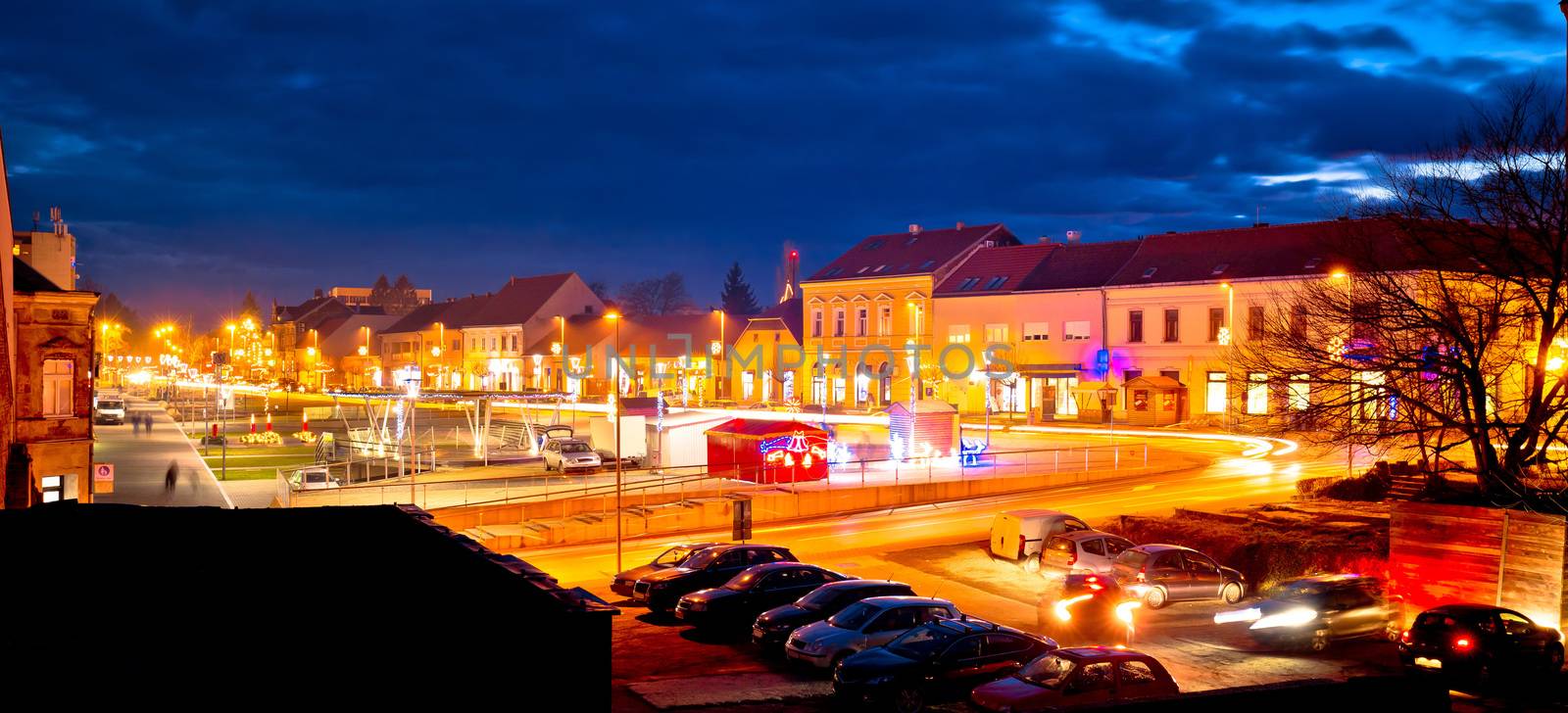 Town of Krizevci evening advent view, Prigorje region of Croatia