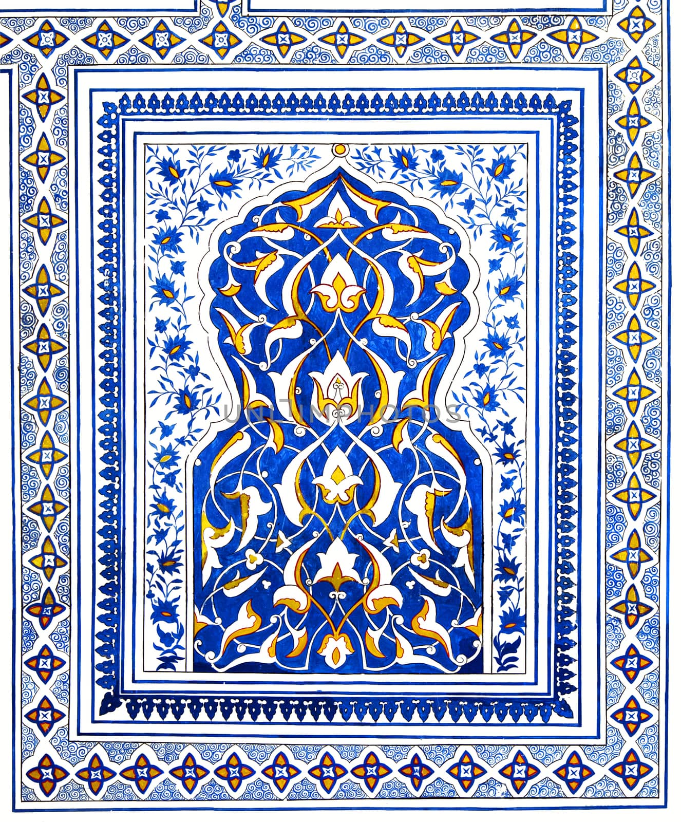 Wall painting of Kok Gumbaz mosque, Shahrisabz, Uzbekistan