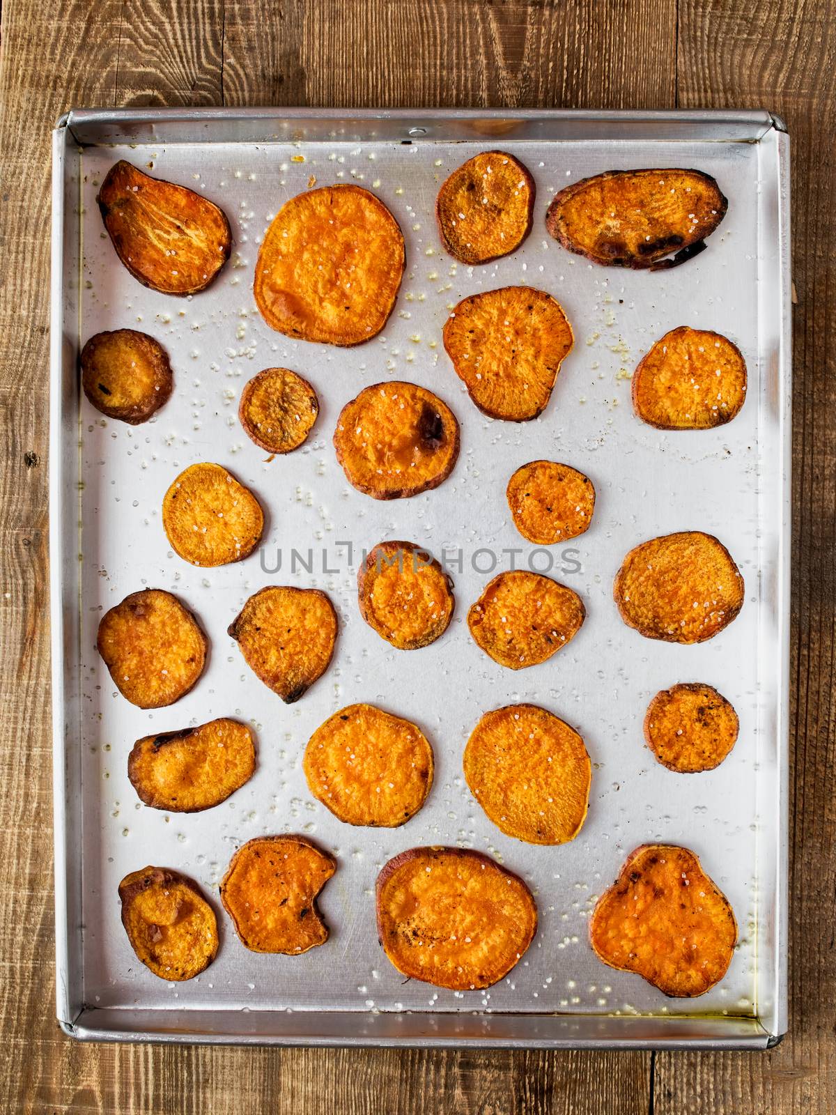 rustic golden sweet potato chips by zkruger