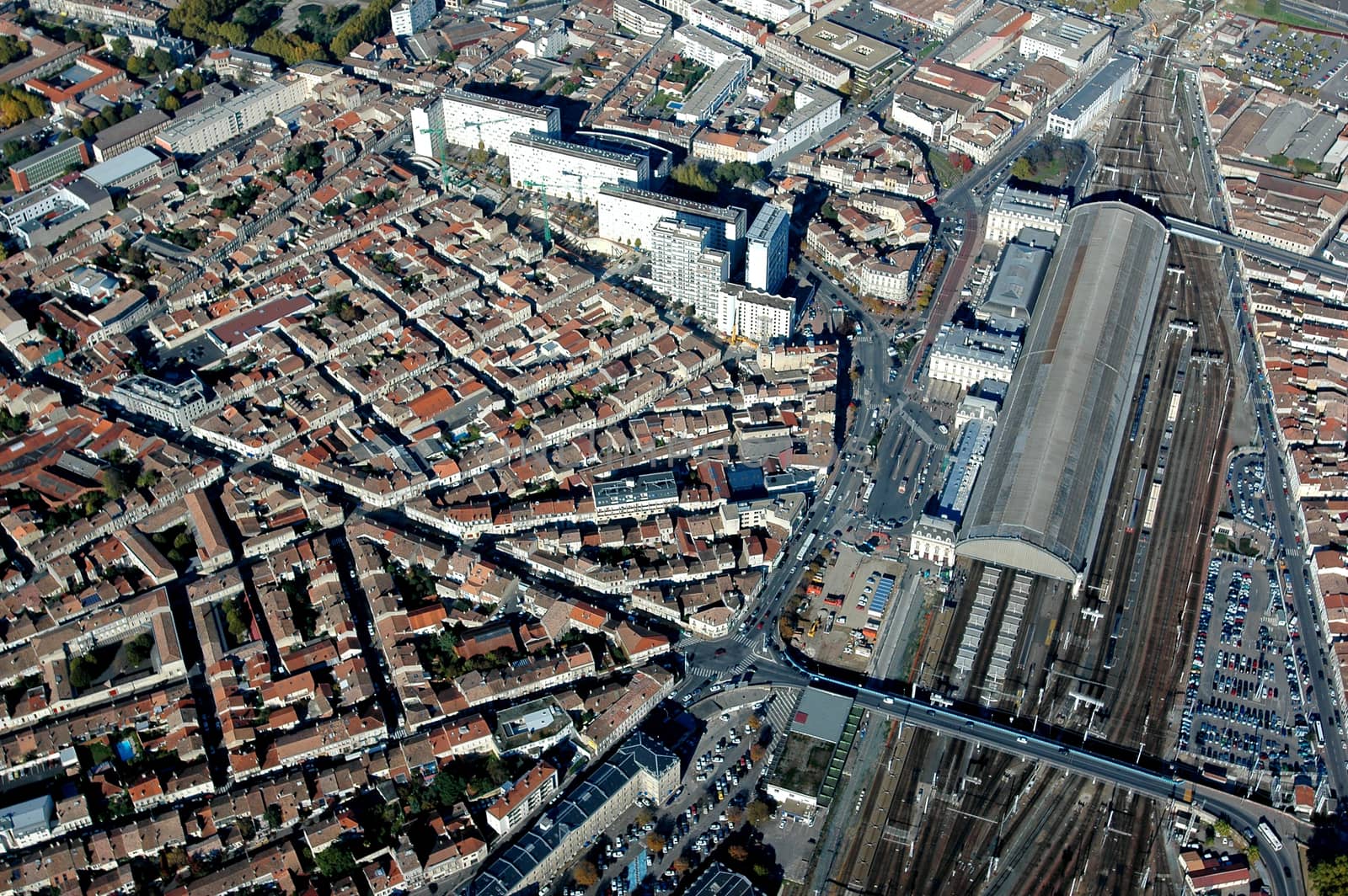 Aerial view of the city of Bordeaux, France