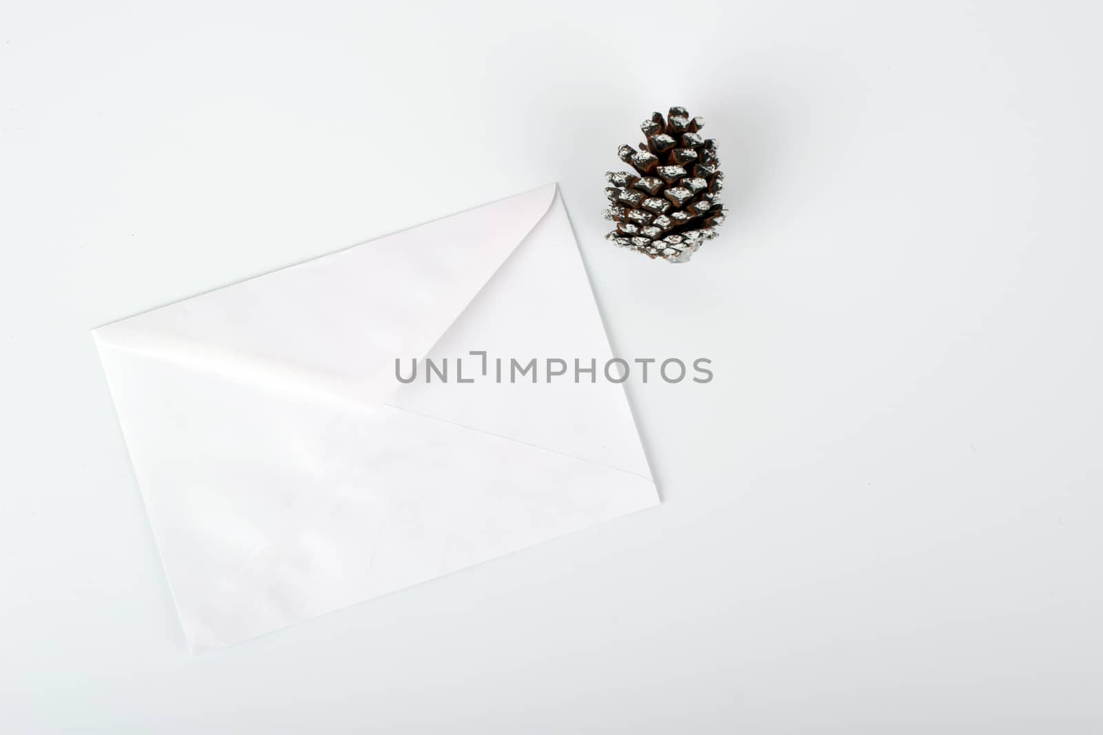 mock up objects New Year's mood on a white background with copy space, top view.