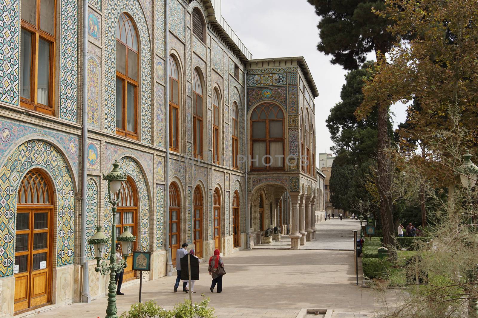 TEHERAN, IRAN - OCTOBER 2, 2016: People visiting the Golestan Palace on October 2, 2016 in Teheran, Iran, Asia