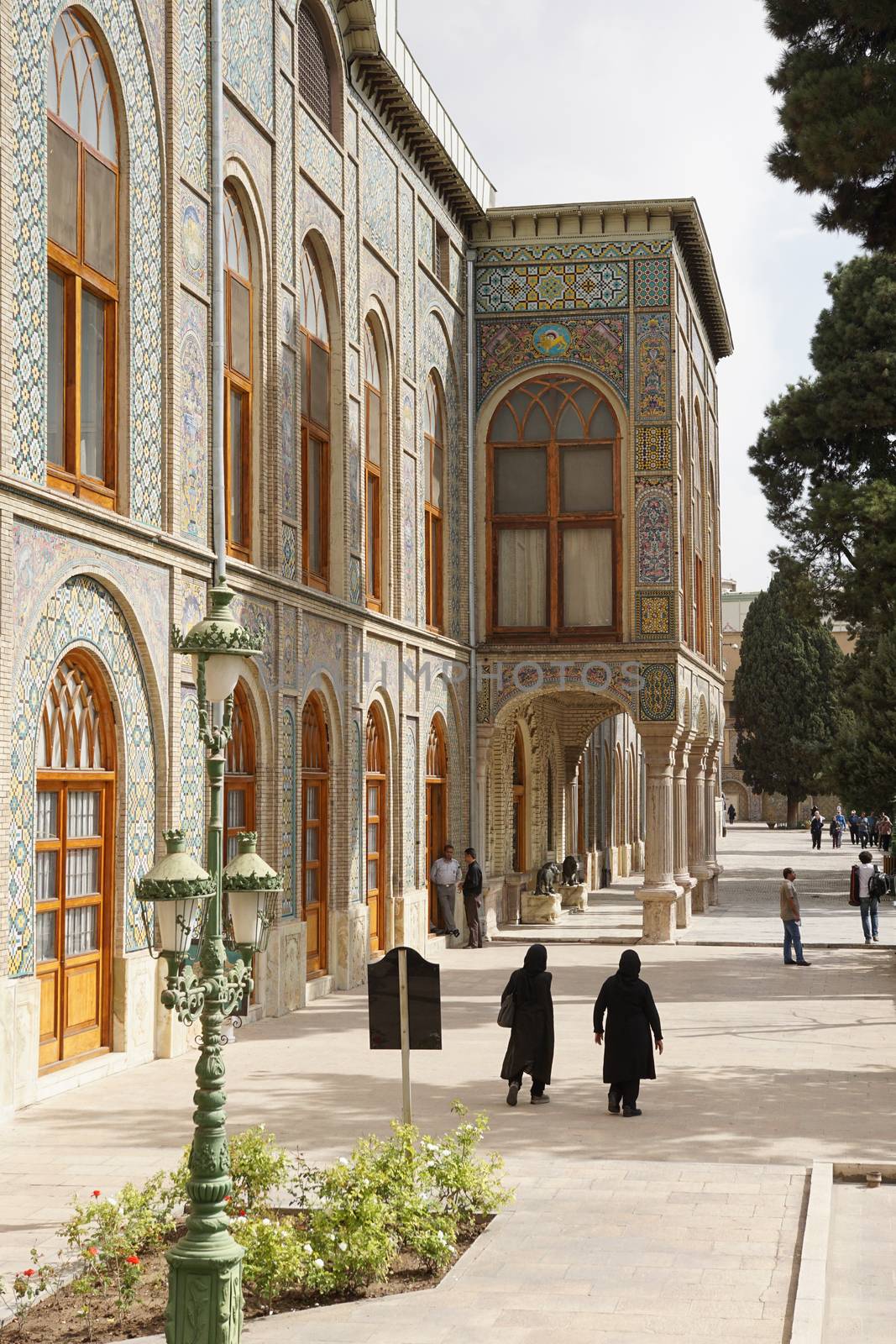 TEHERAN, IRAN - OCTOBER 2, 2016: People visiting the Golestan Palace on October 2, 2016 in Teheran, Iran, Asia