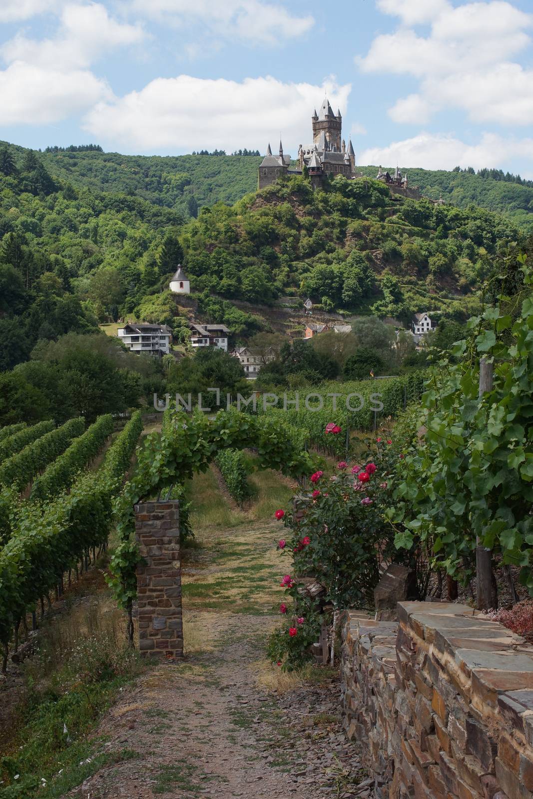 COCHEM, GERMANY - JUNE 21, 2014: View to the city and castle of Cochem on June 21, 2014 in Germany
