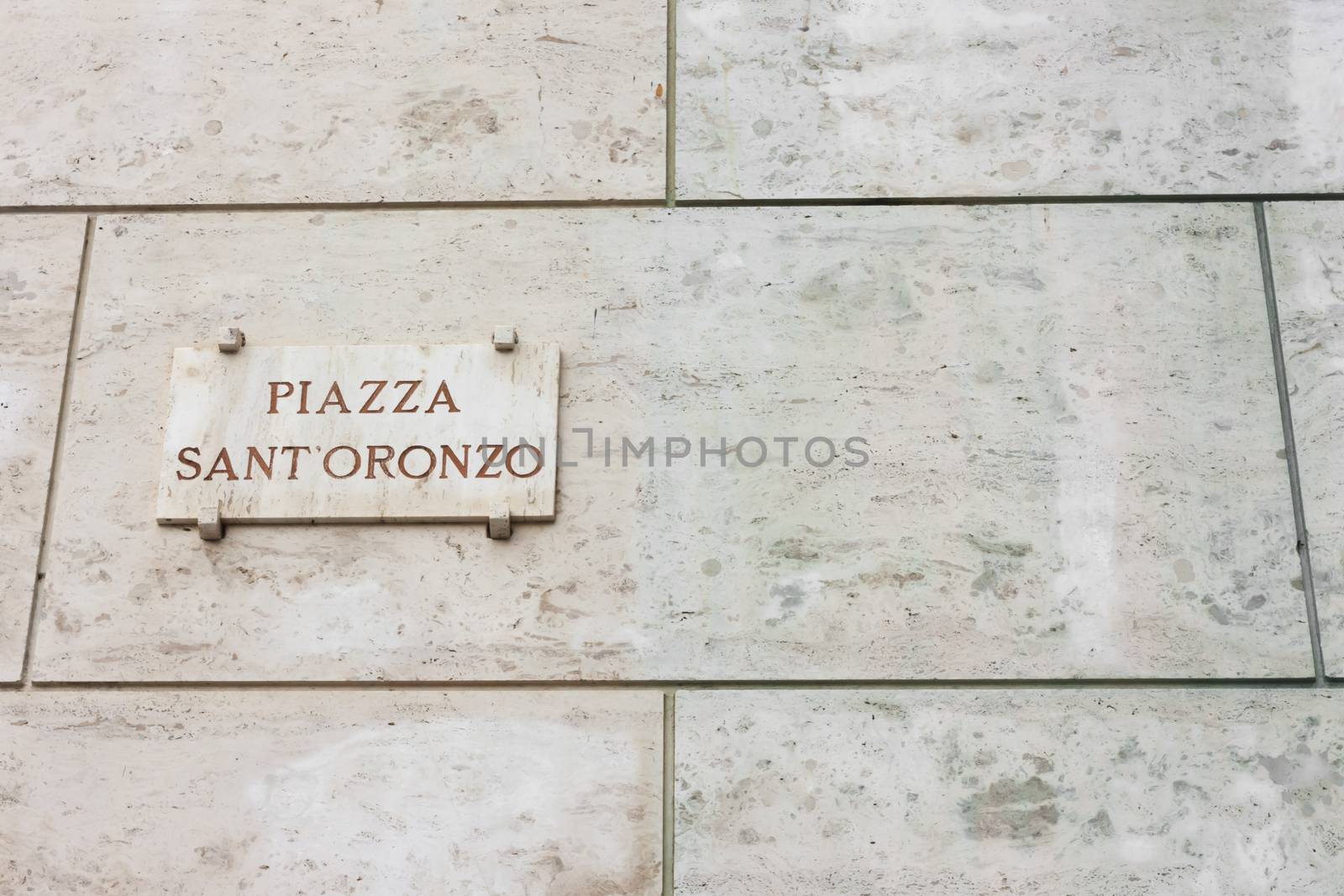 Plate affixed to the wall for Sant'Oronzo Square in Lecce, cultural and tourist landmark