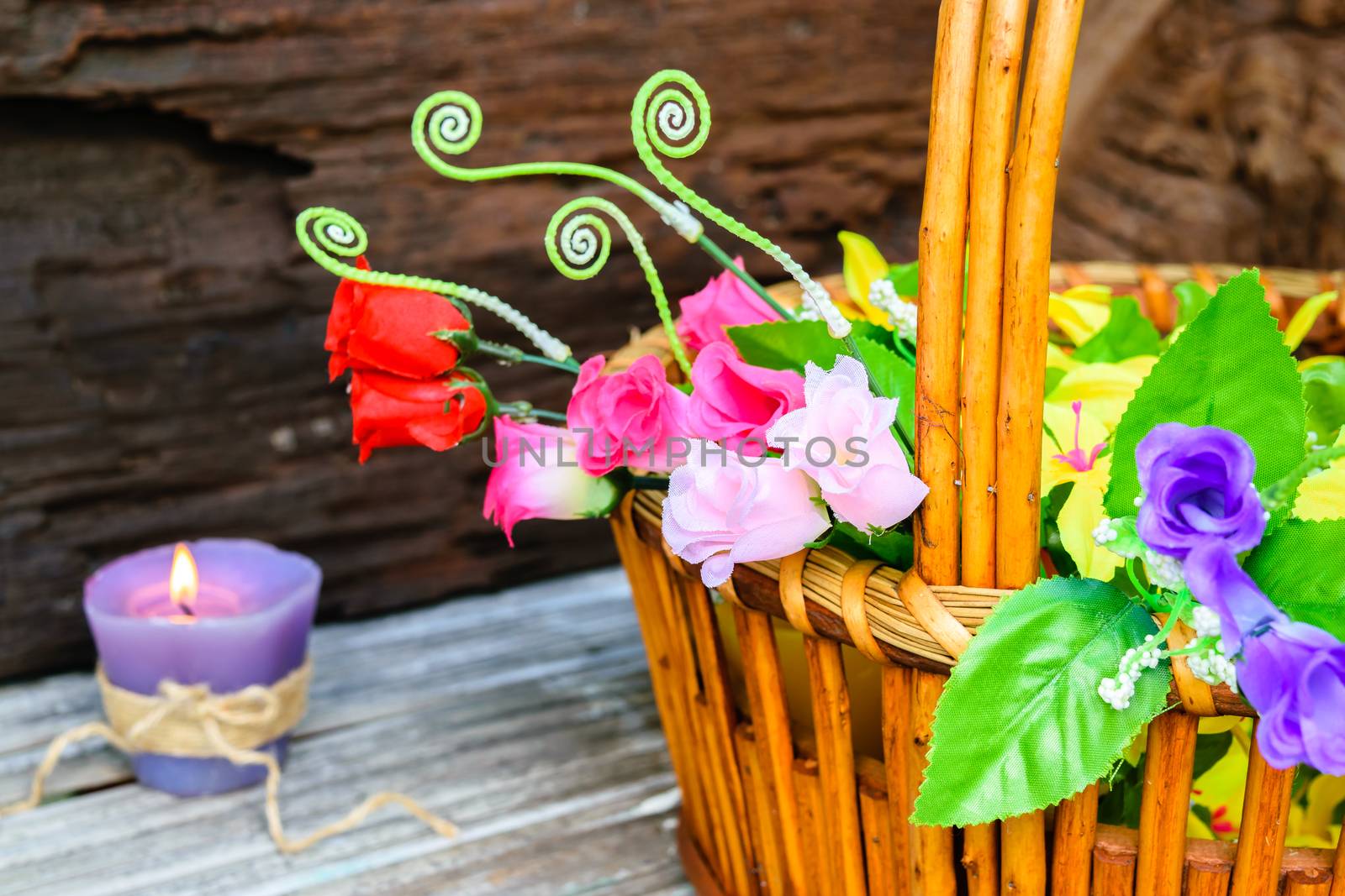 Beautiful flowers in a basket by naramit