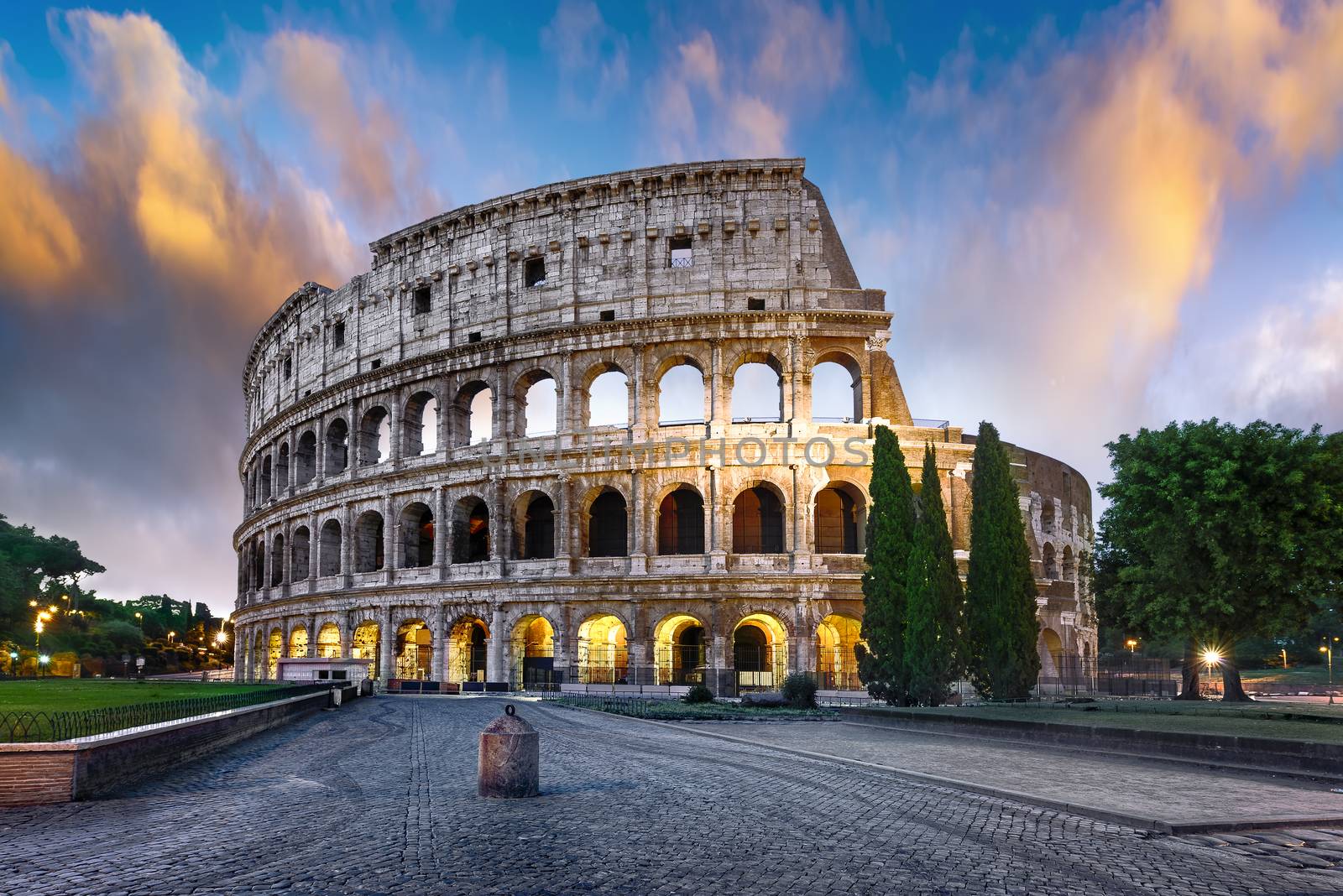 Colosseum in Rome at dusk, Italy by ventdusud