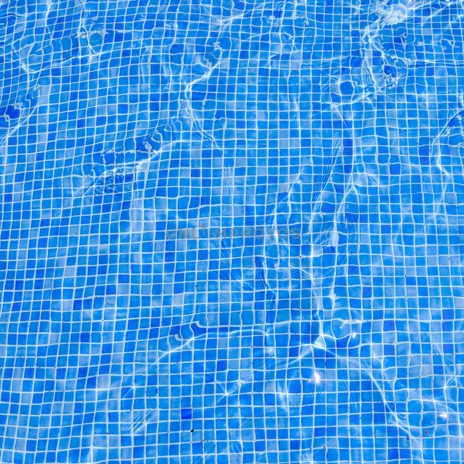 Square background swimming pool floor water covered blue tiles by Altinosmanaj