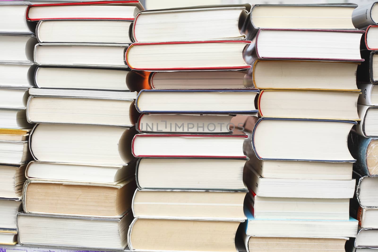 staked Books on a book stall