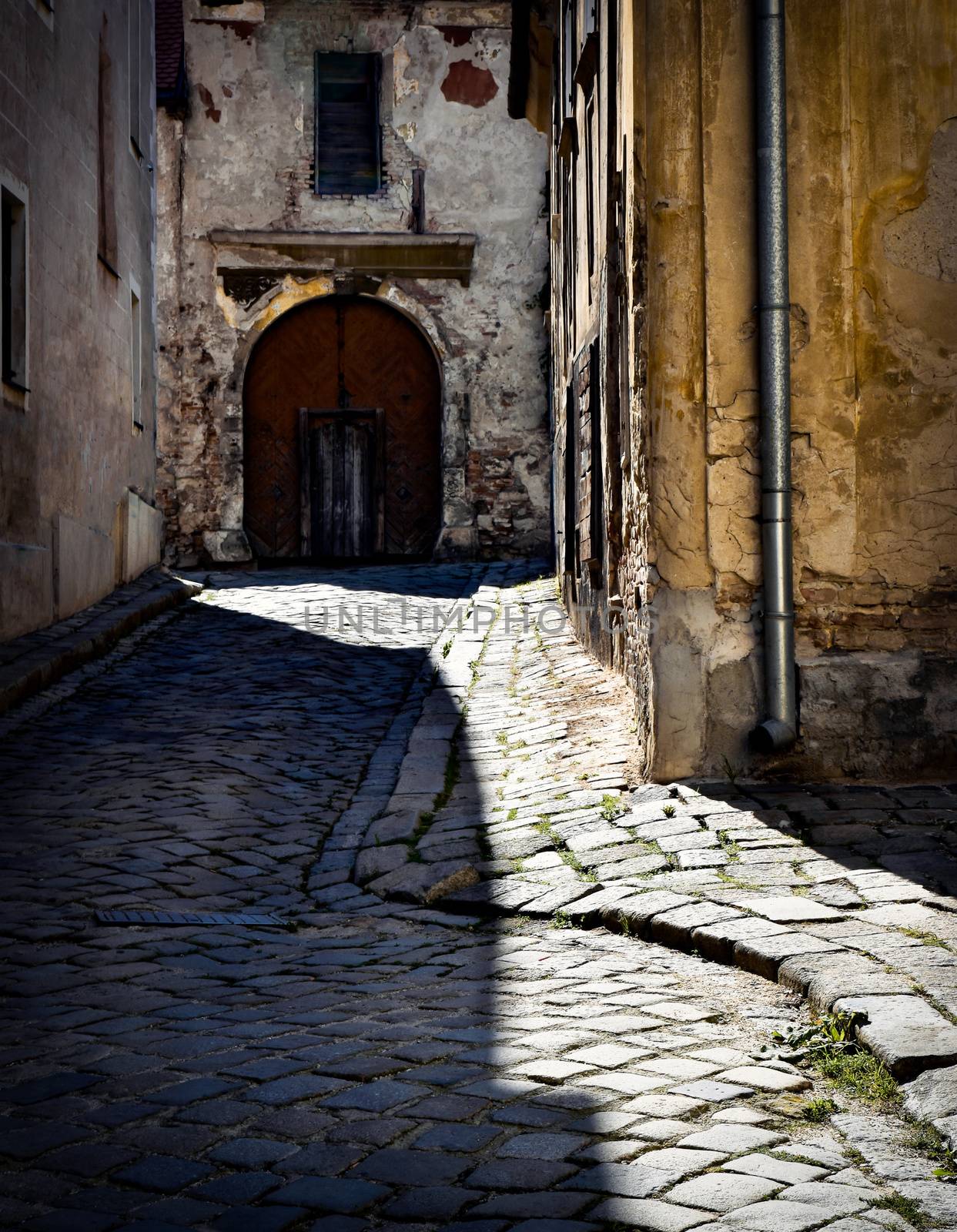 background dark street in the old town