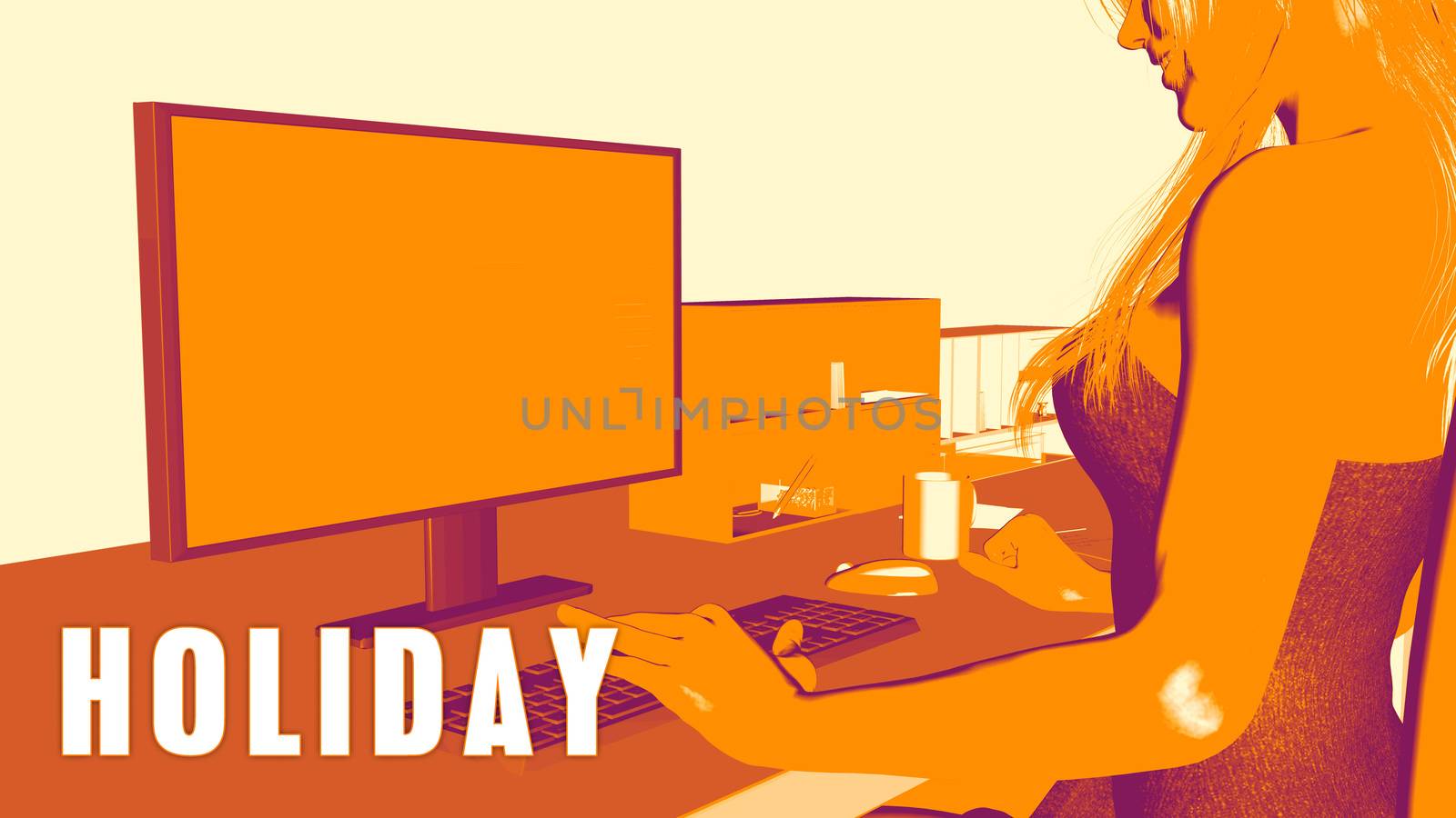  Holiday Concept Course with Woman Looking at Computer