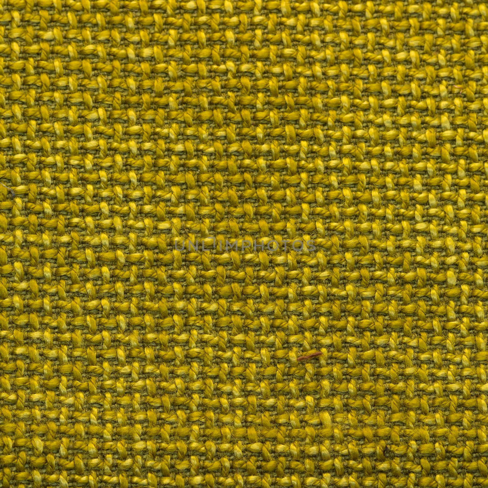 Rustic canvas fabric texture in yellow color. Square shape