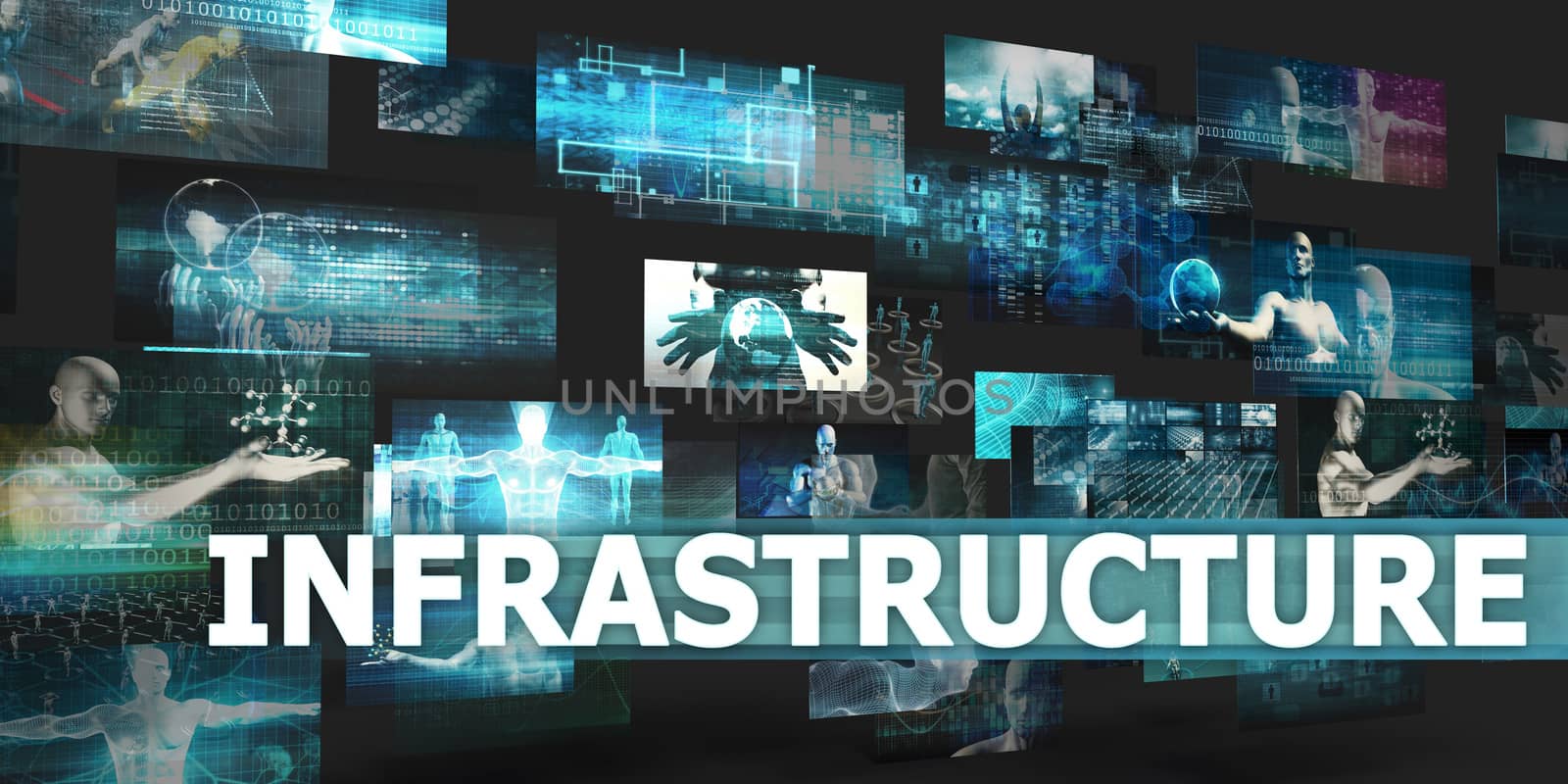 Infrastructure Presentation Background with Technology Abstract Art