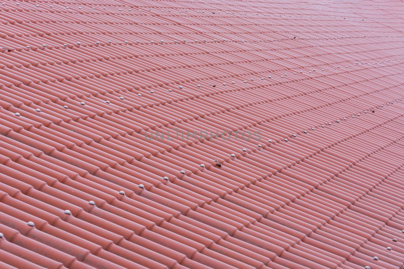 Close up of a roof with red tiles.