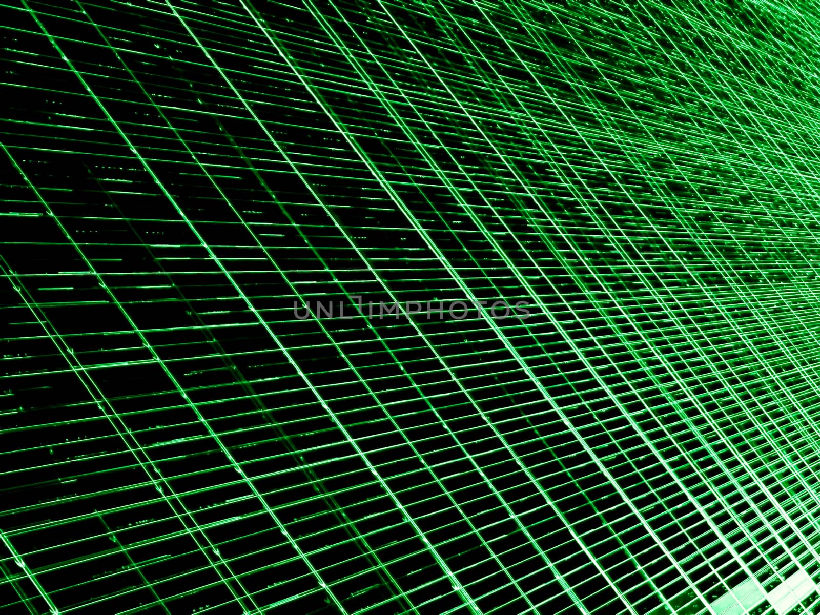 Technology style grid - abstract computer-generated image. Fractal geometry: crossing straight lines and cells. Digital art for backdrops, covers, web design.