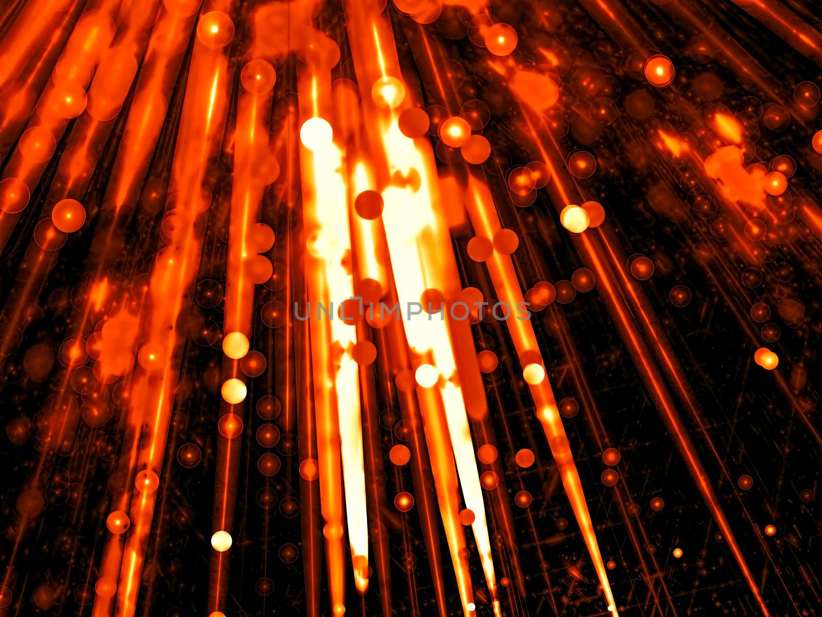 Abstract bublbles blur - computer-generated image. Fractal art: festive background with rays burst and circle bokeh. Backdrop for cards, invitations, posters.