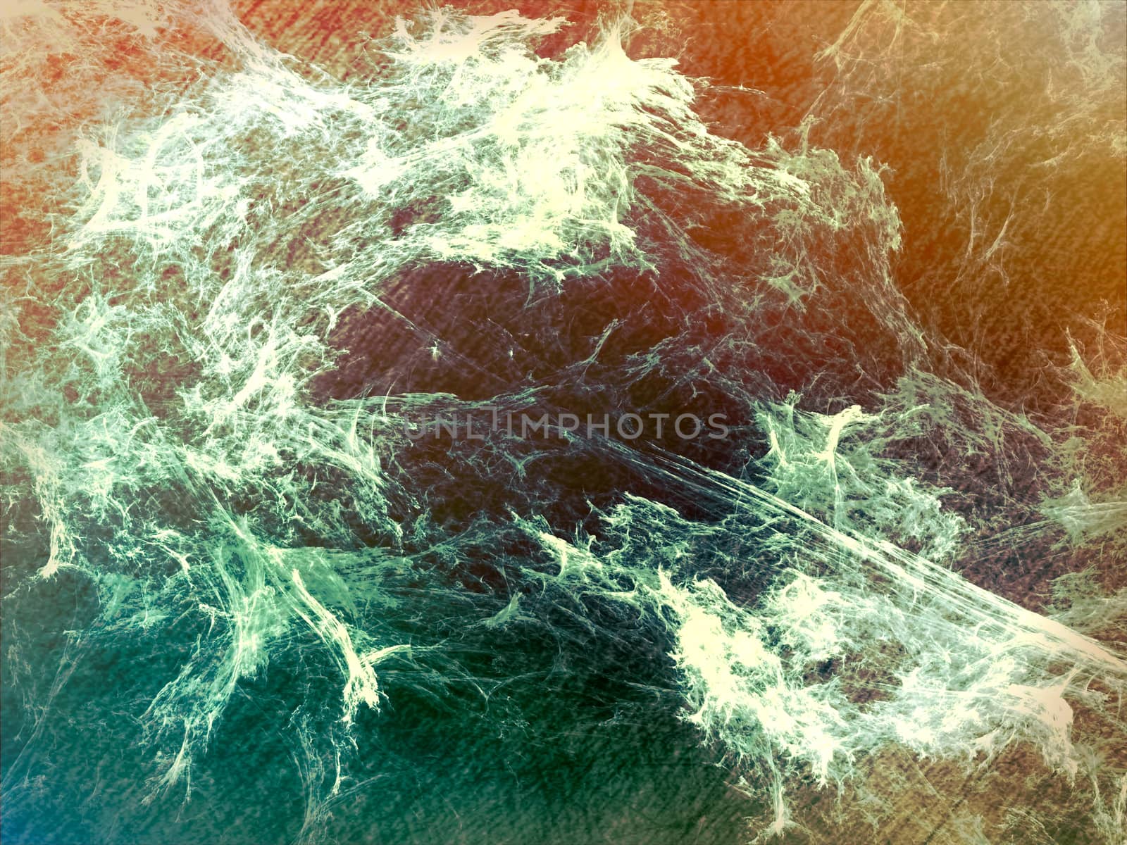 Colourful fractal background - abstract computer-generated image. Digital art: chaos strokes like smoke. Randomly placed lines and curves. For textures, covers, banners.