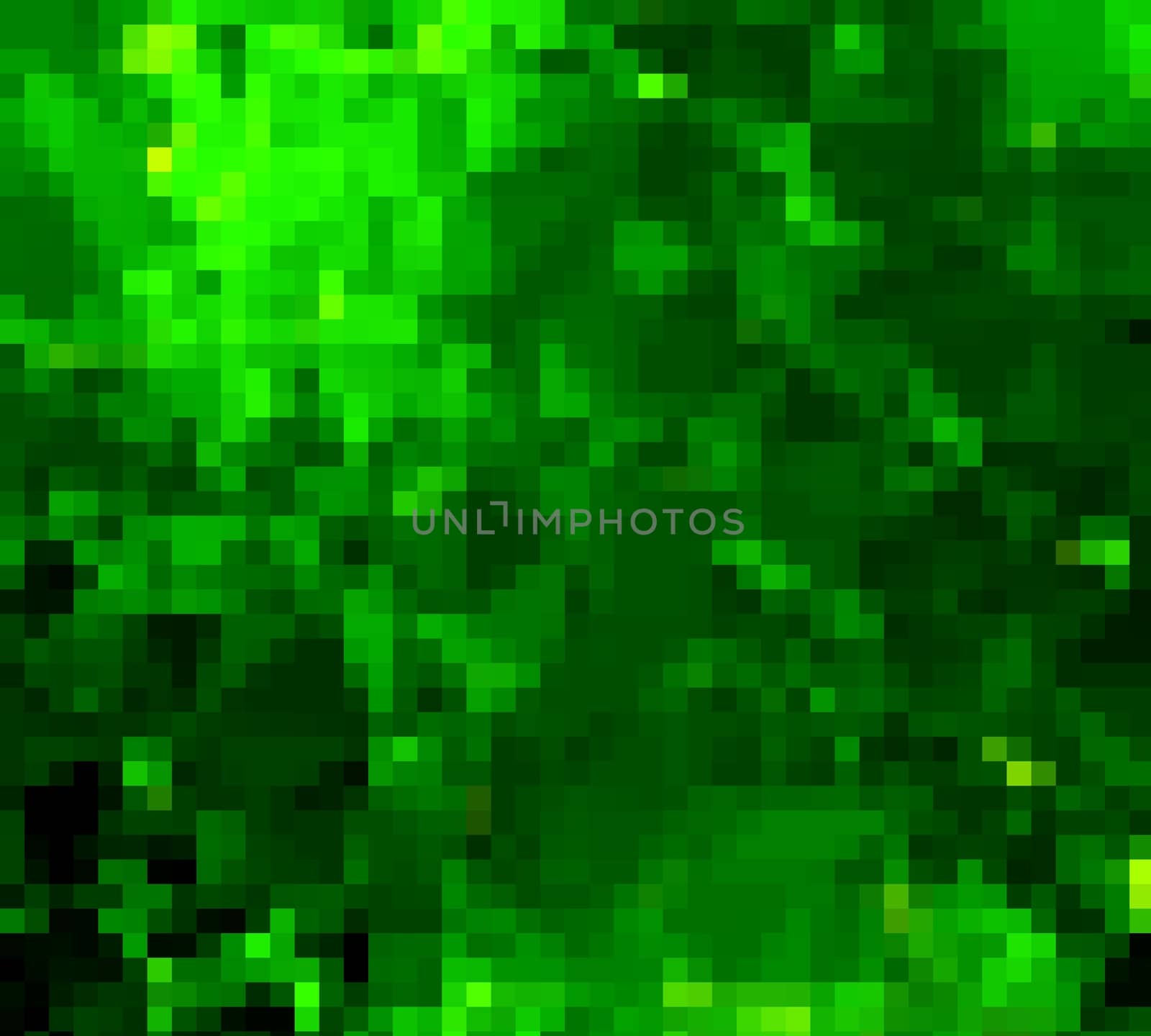 Abstract green squares pixelated background.