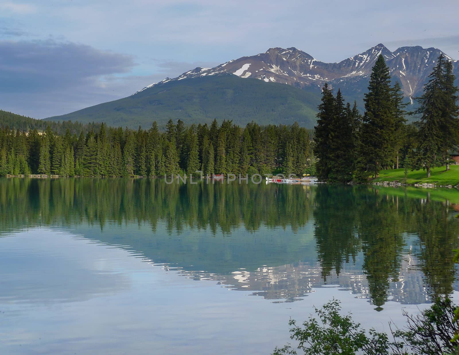Serene lake in Jasper by chrisukphoto