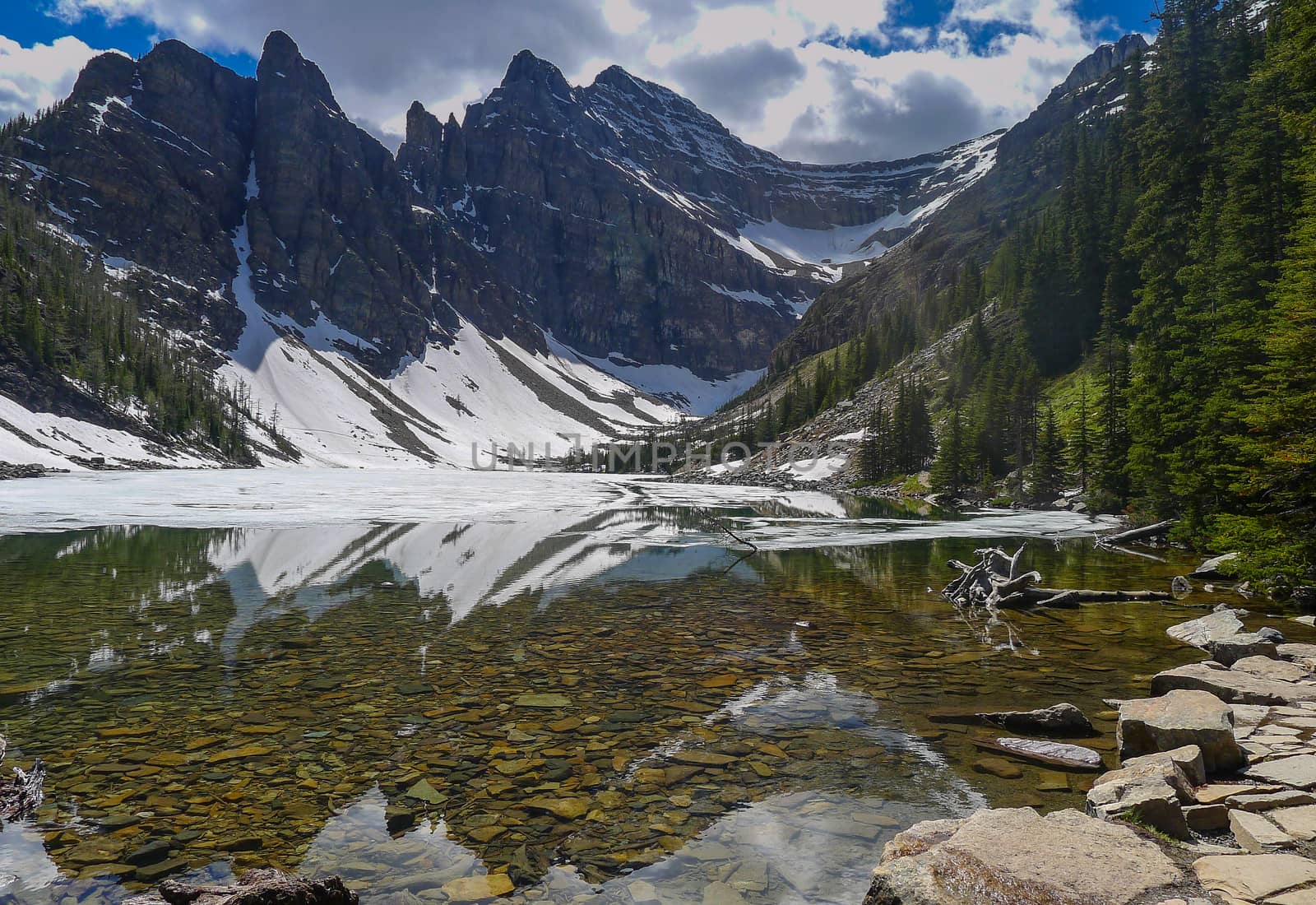 View of lake near Lake Louise in Banff by chrisukphoto