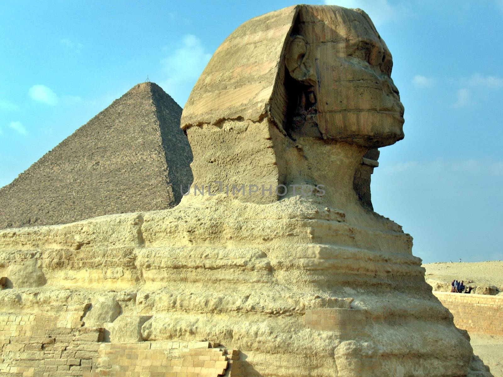 Great Pyramid of Pharaoh Khufu, located at Giza and the Sphinx. Egypt.