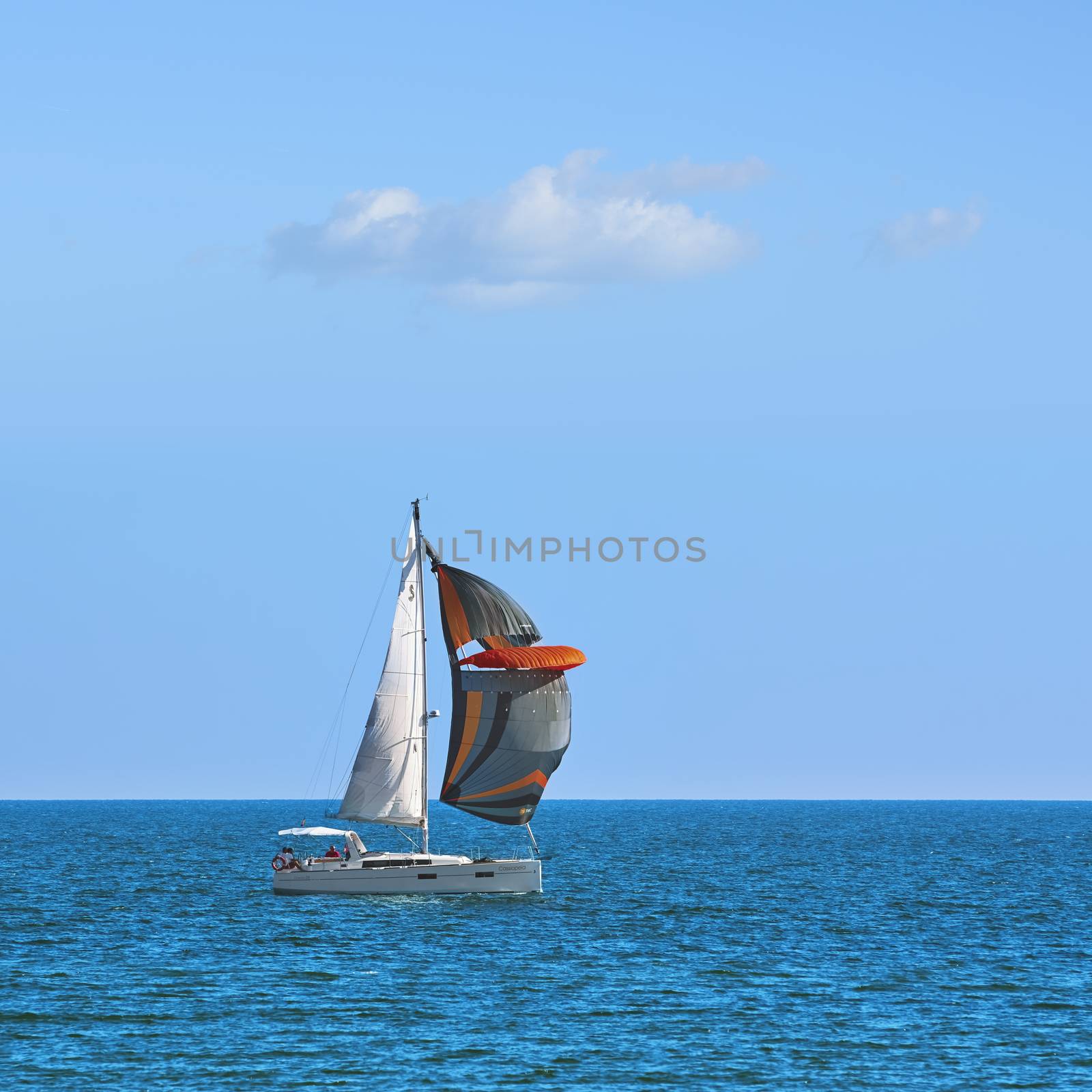 VARNA, BULGARIA - September 30, 2016: Yacht Cassiopeia in Regatta "Pro-Am Race" along the Bulgarian Black Sea Coast