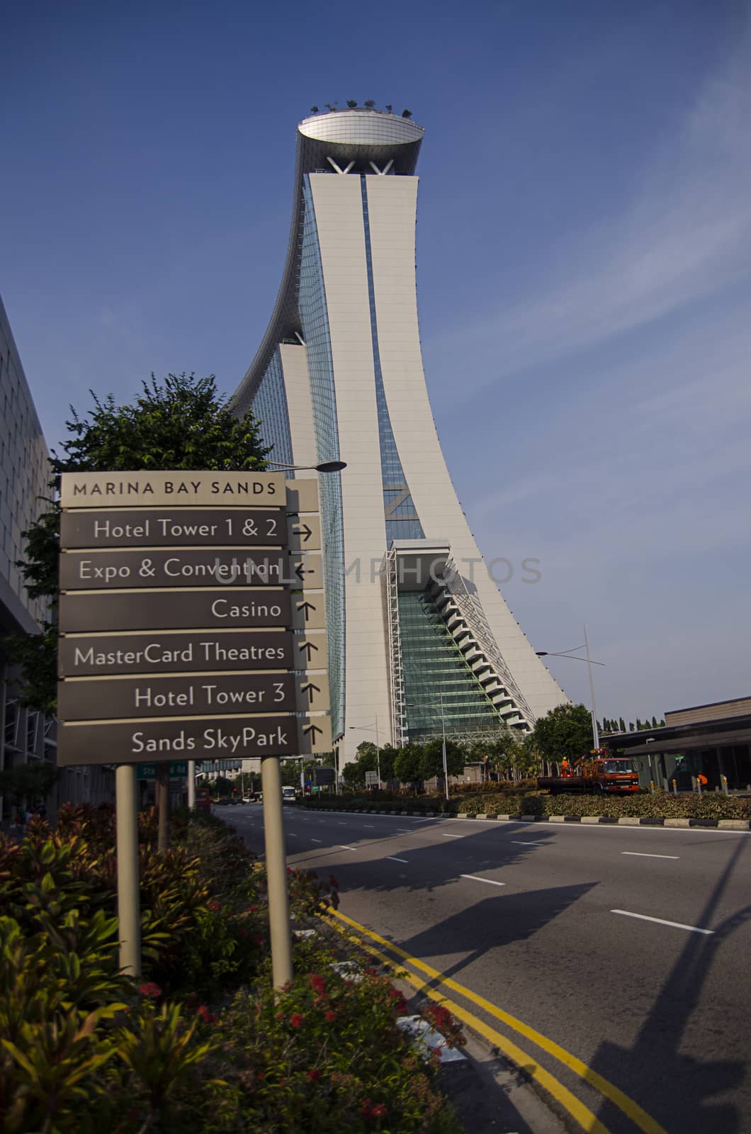 Singapore, Republic of Singapore - 04 November, 2014: Cityscape skyscraper architecture sunset view of downtown