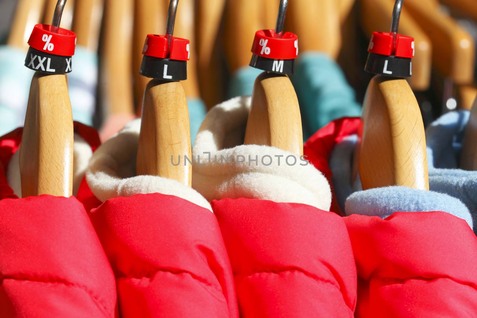 Jackets on a clothes rail