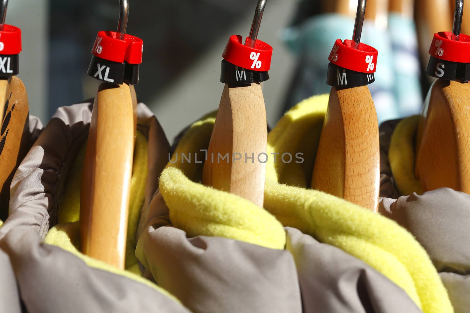 Jackets on a clothes rail