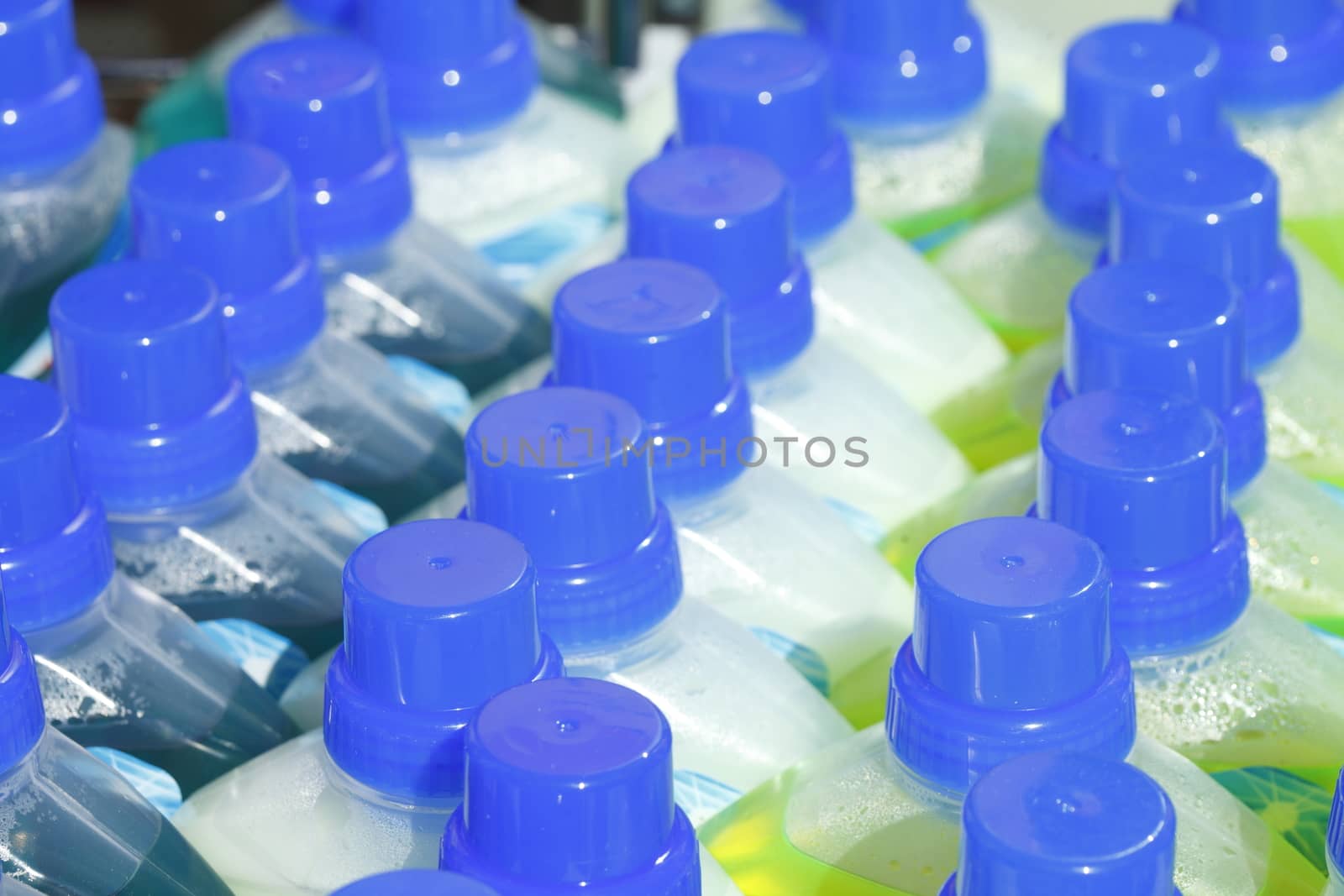 Plastic Bottles with blue covers