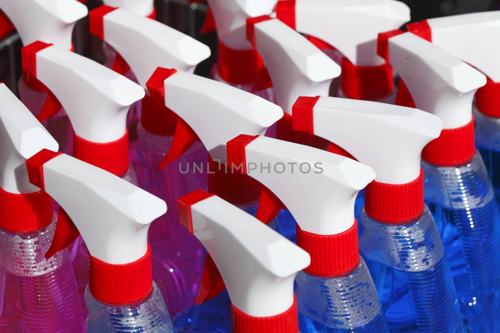 Plastic Bottles with white-red covers