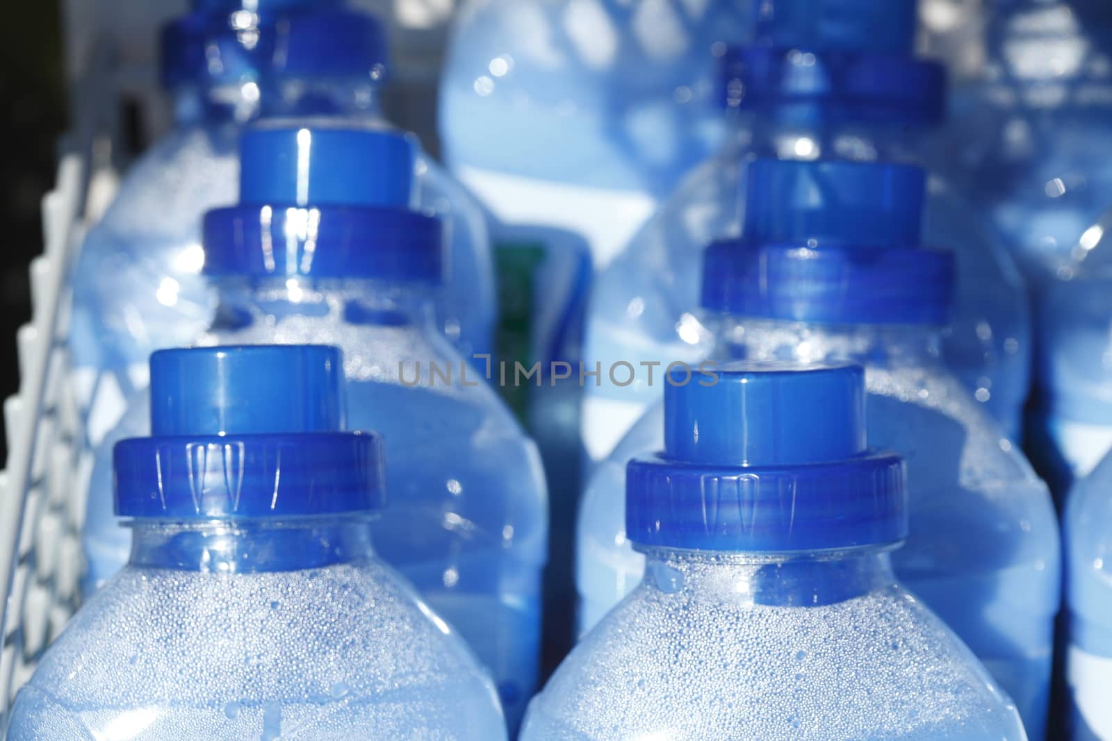 Plastic Bottles with blue covers