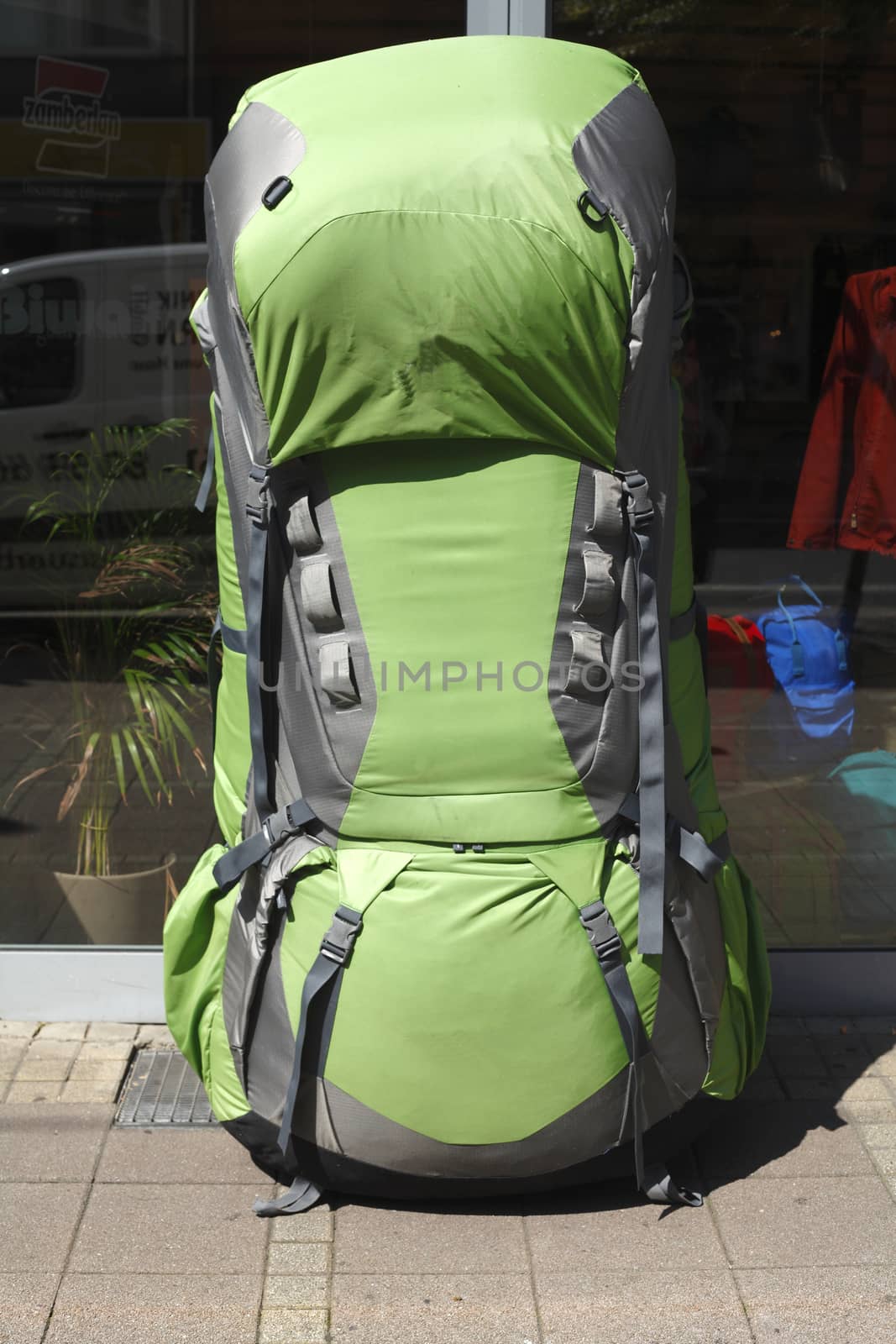 Large  Backpack at a Shop Window