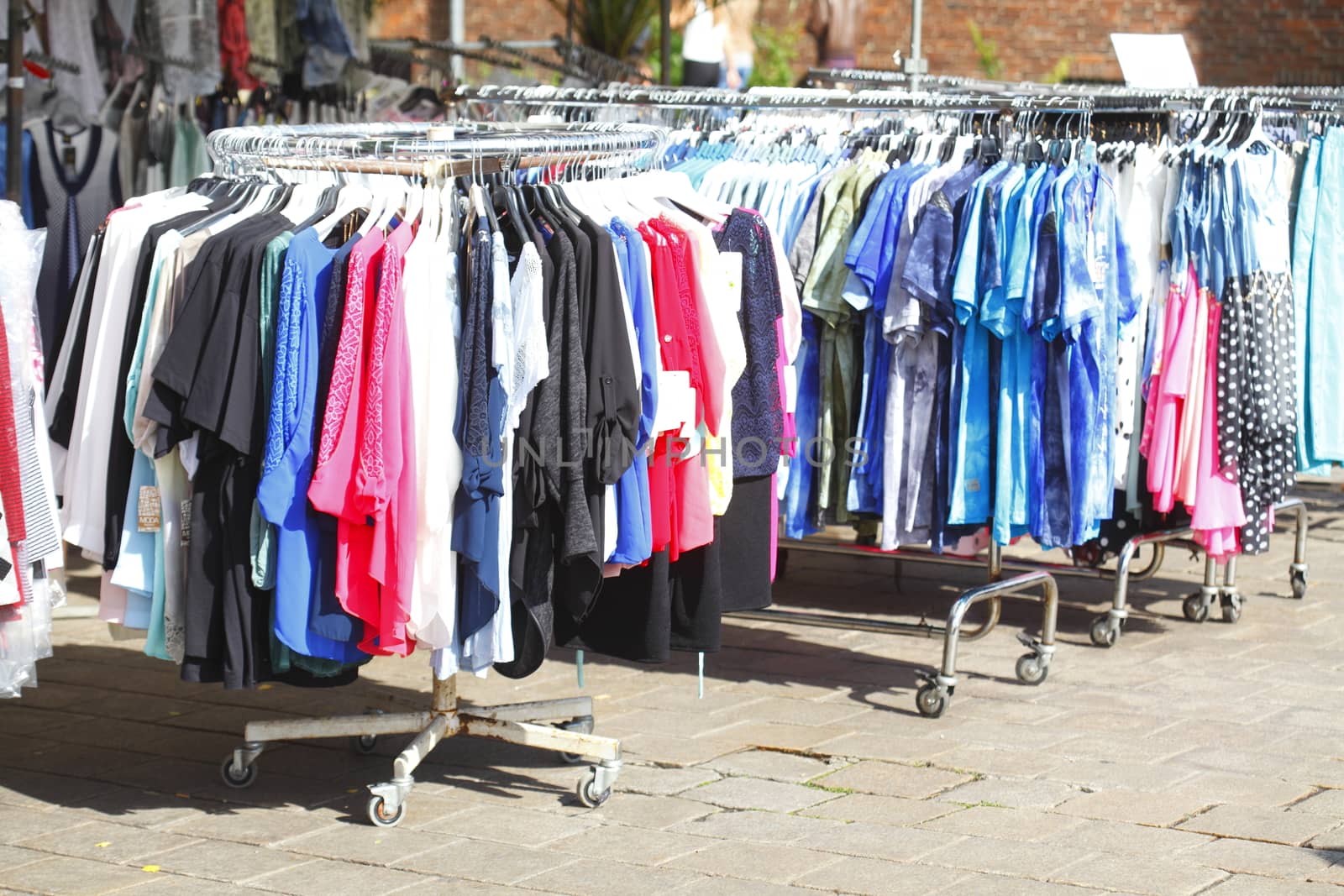 T-shirts on a clothes rail