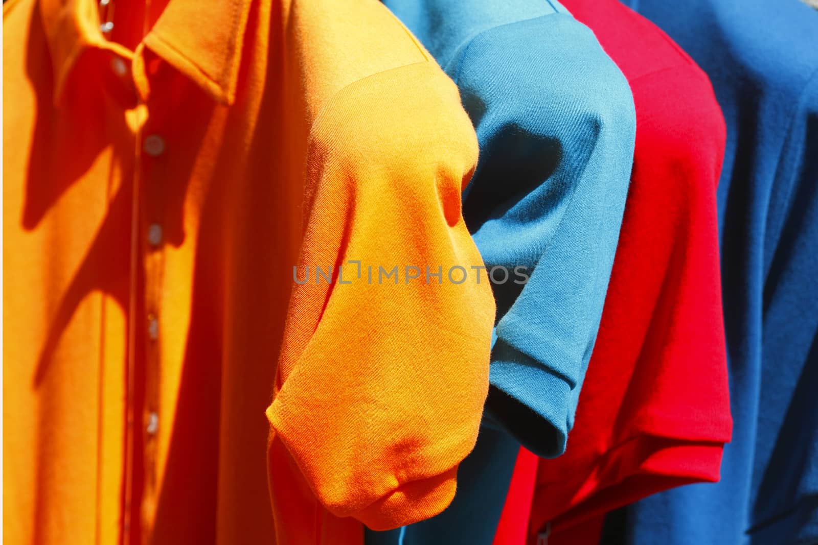 T-shirts on a clothes rail
