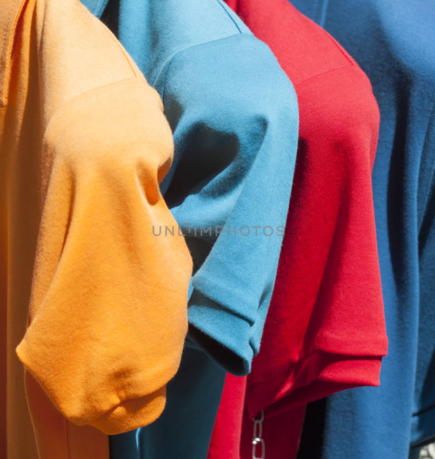 T-shirts on a clothes rail
