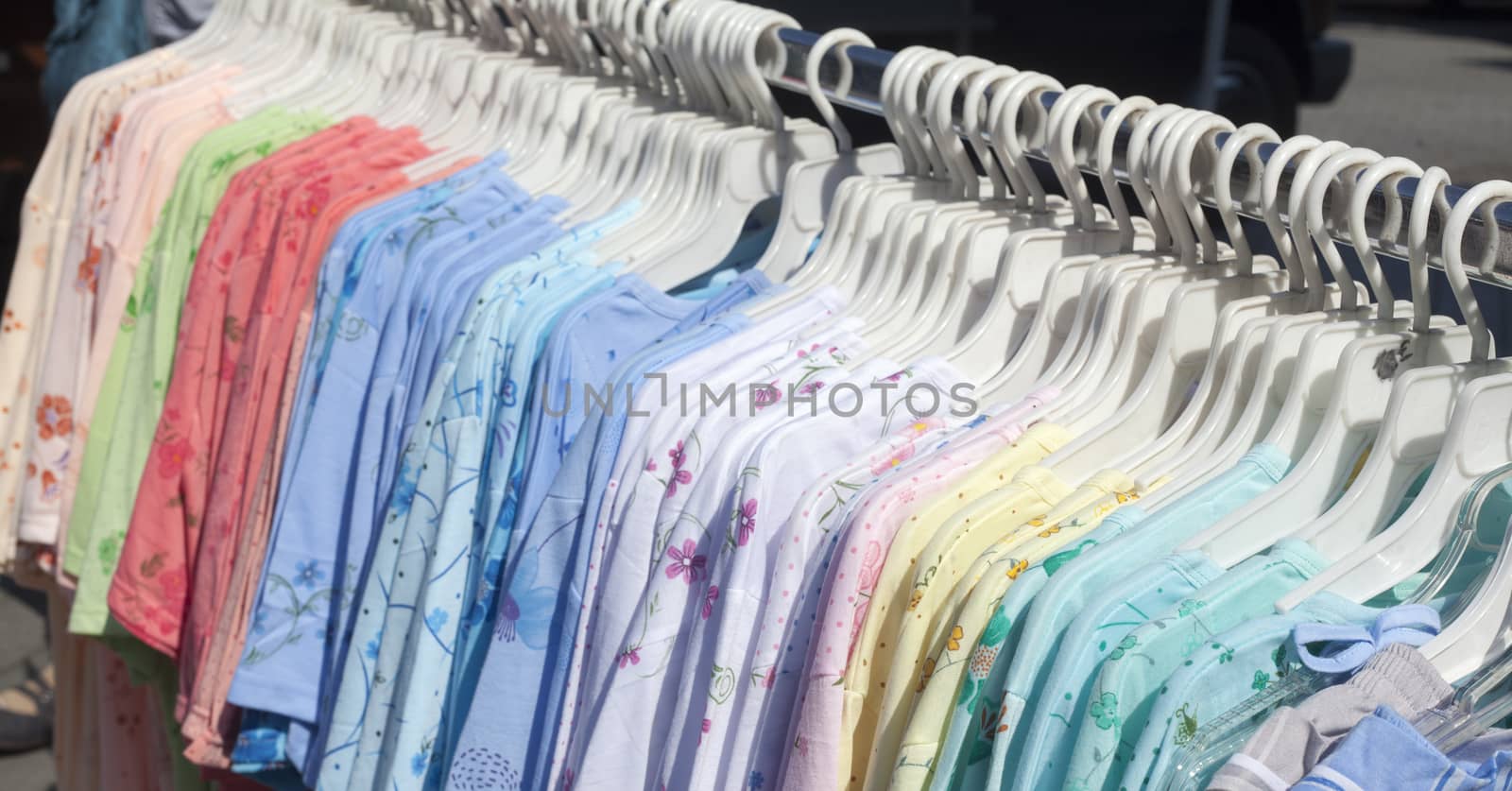 T-shirts on a clothes rail