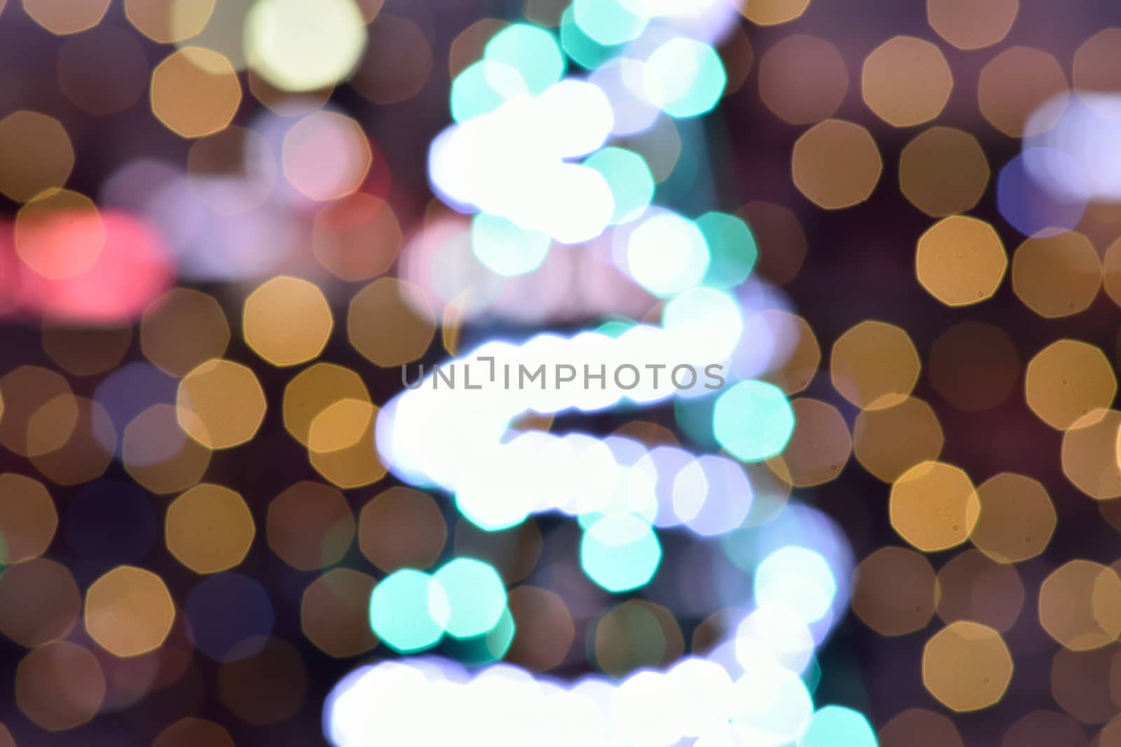 Holiday Background Abstract Christmas illumination blur lights in horizontal frame